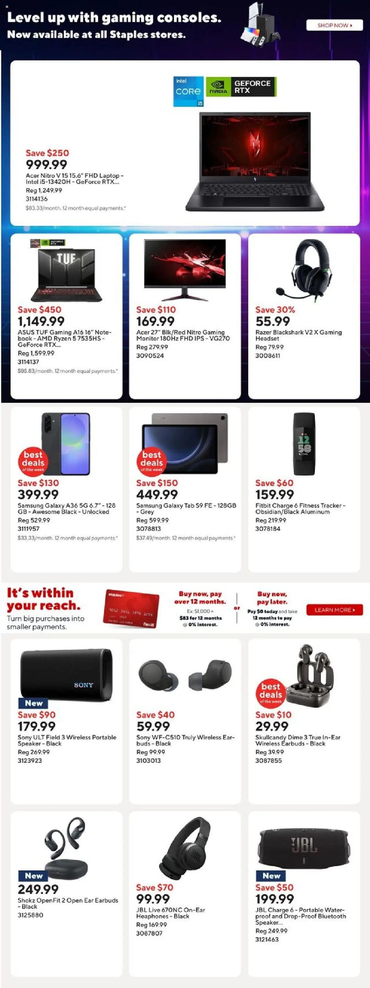 Staples flyer valid from 03.10.2025 | Page: 7 | Products: Monitor, Speaker