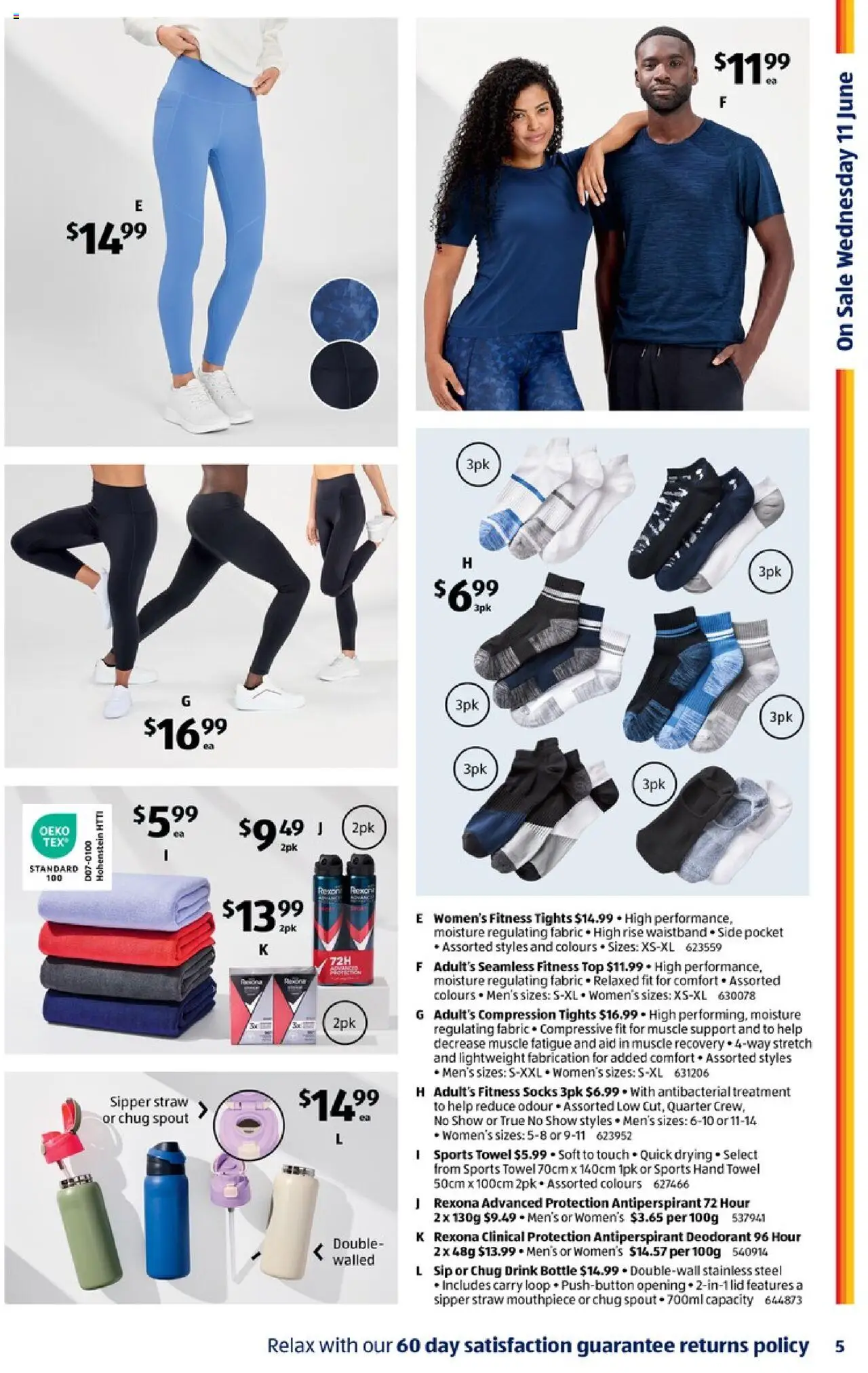 Aldi catalogue - valid from 11.06.2025 | Page: 5 | Products: Compression, Deodorant, Socks, Treatment