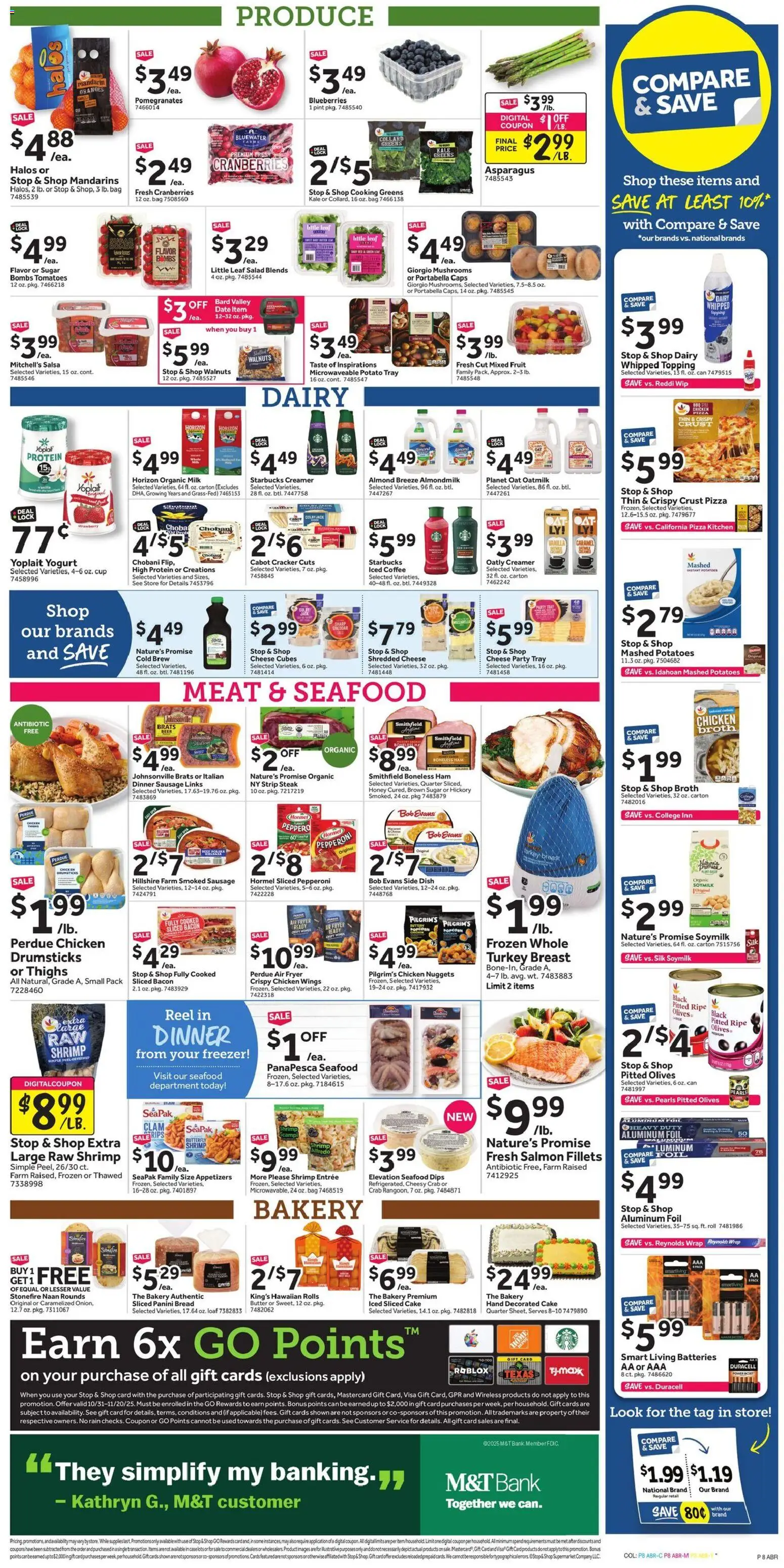Stop & Shop Weekly Ad - valid from 14.11.2025 | Page: 15 | Products: Mandarins, Bread, Ham, Blueberries
