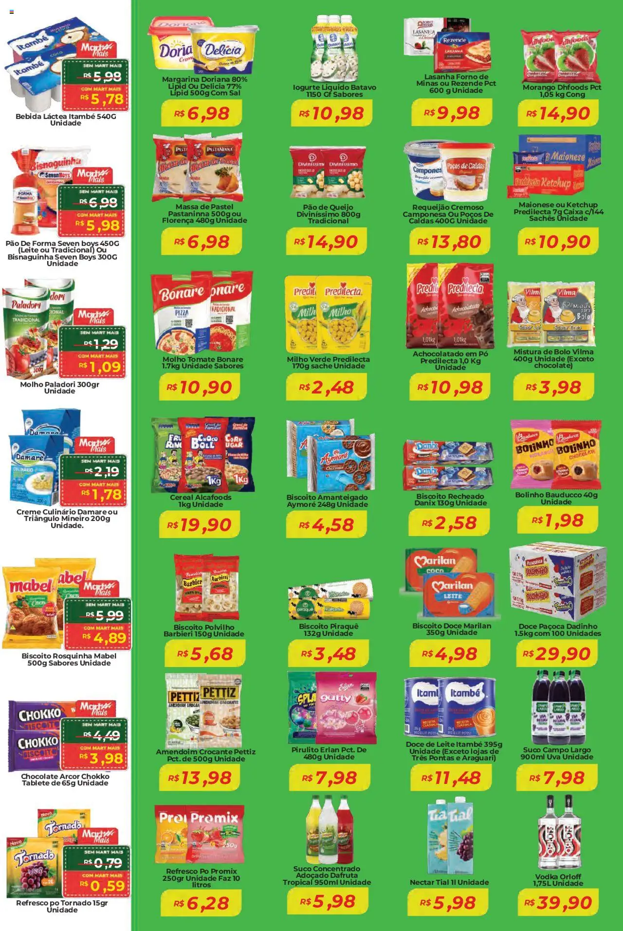 Mart Minas Folheto - válido de 31.07.2025 | Página: 2 | Produtos: Biscoito, Refresco, Massa, Margarina