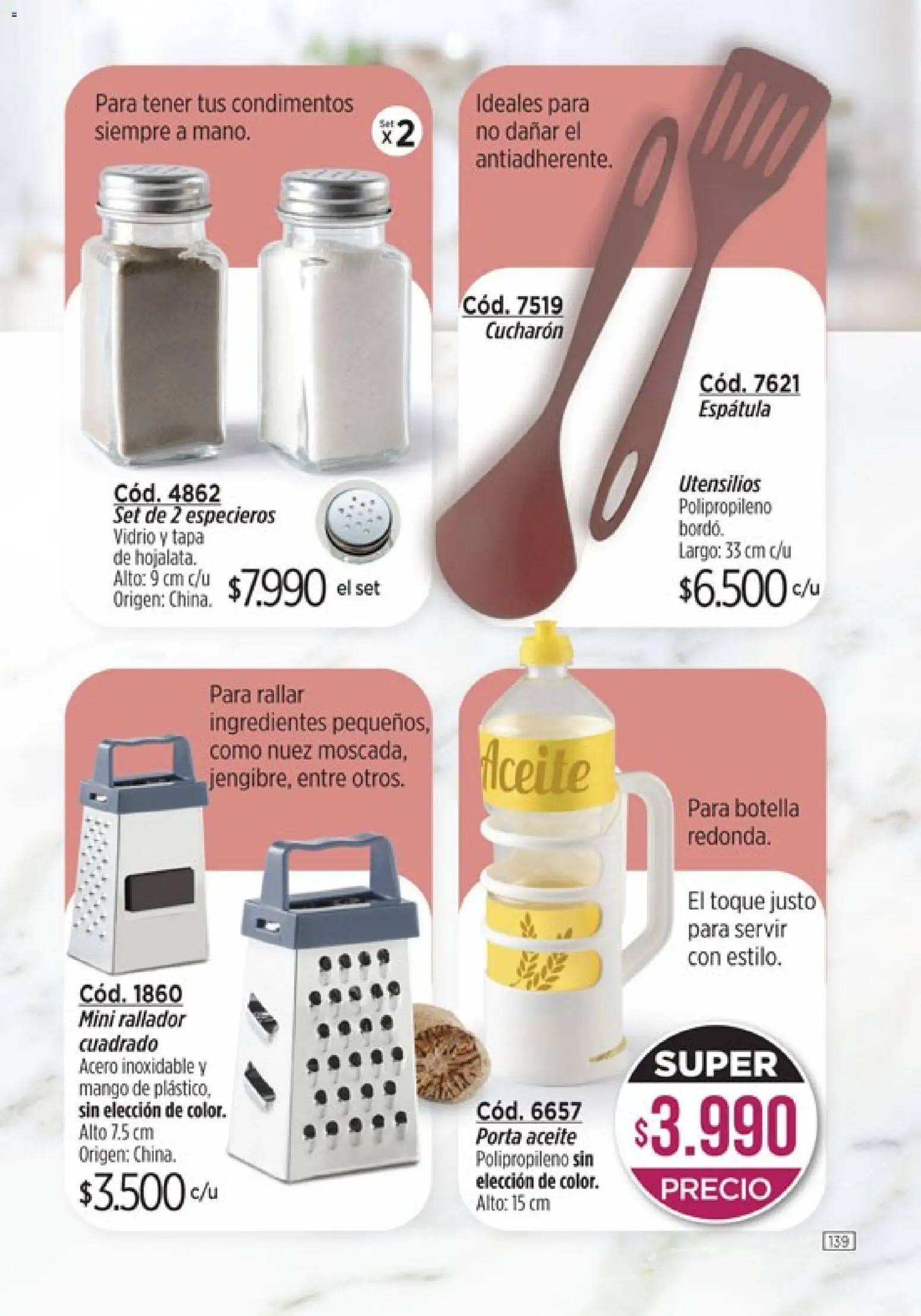 Catálogo Amodil Campaña 1/2026 │ válido desde el 01.01.2026 | Página: 139 | Productos: Botella, Aceite, Espatula, Cucharon