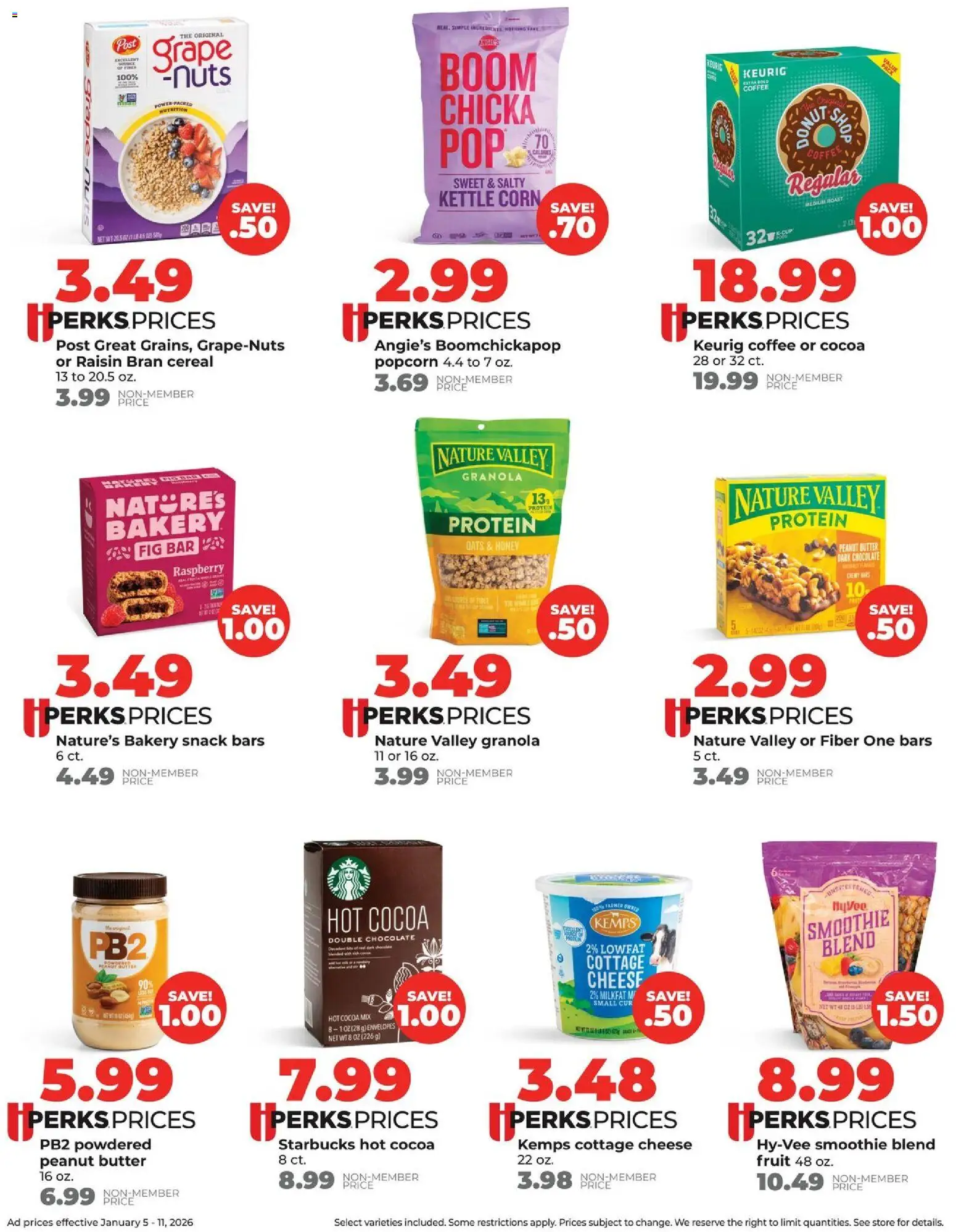 HyVee Weekly Ad - valid from 05.01.2026 | Page: 4 | Products: Butter, Chocolate, Cottage cheese, Kettle