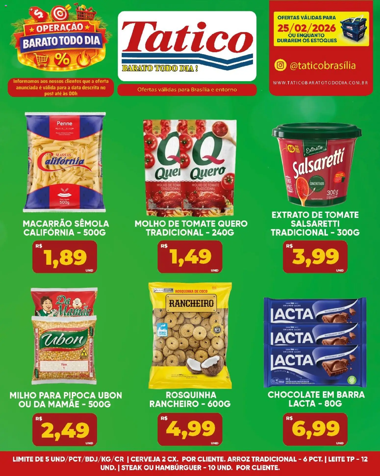 Tatico Folheto - válido de 25.02.2026 | Página: 4 | Produtos: Molho de tomate, Chocolate, Arroz, Pipoca