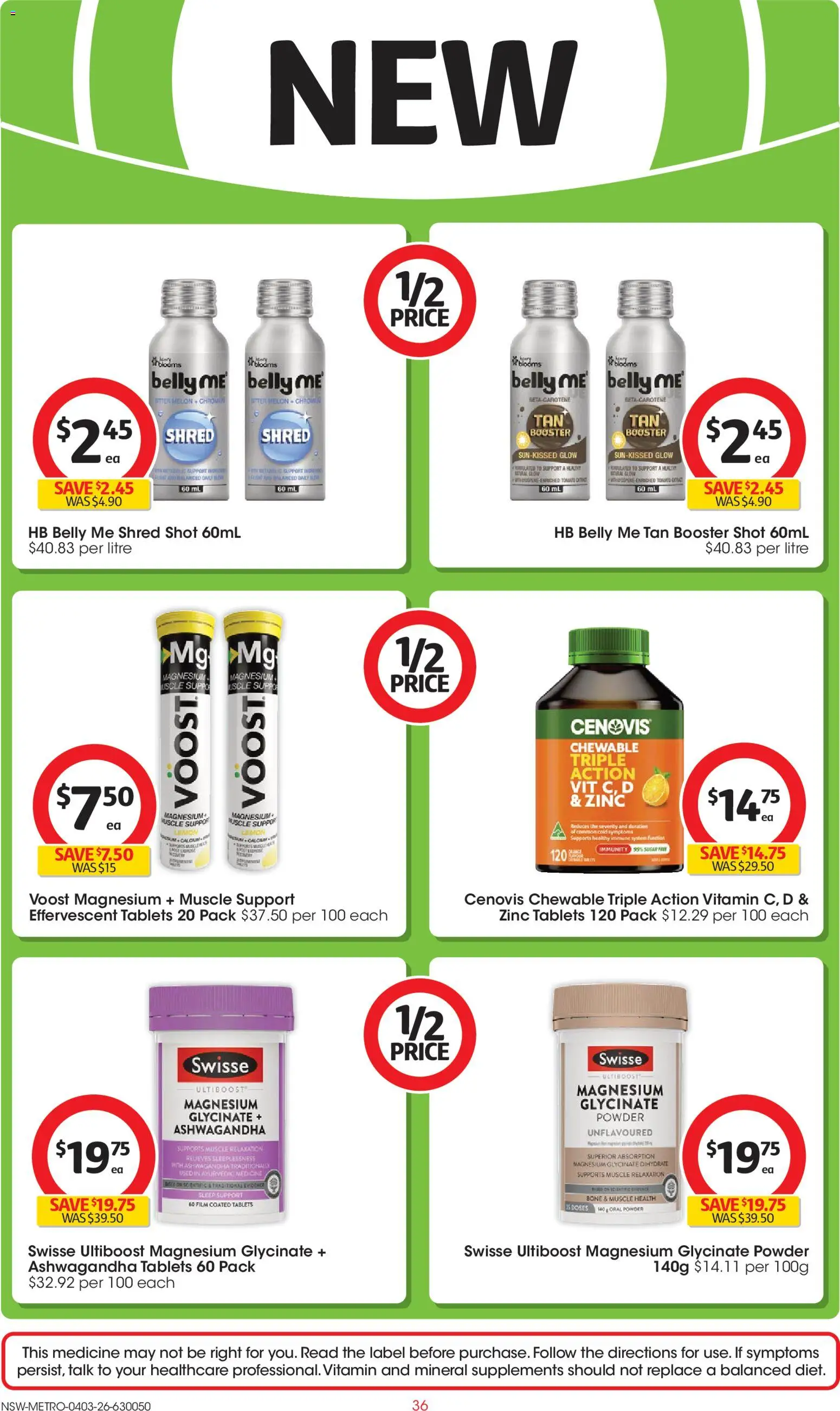 Coles catalogue - valid from 04.03.2026 | Page: 36 | Products: Powder, Sugar, Tablets, Zinc