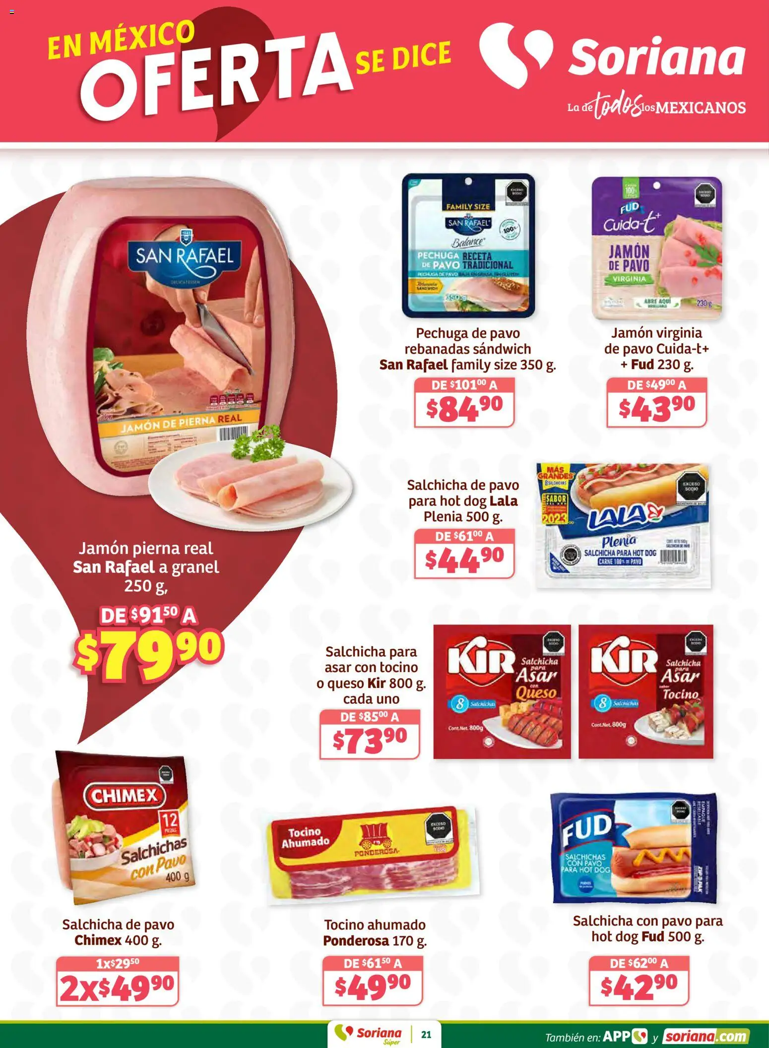 Nuevas ofertas de Soriana válidas en toda la República Mexicana desde el 02.01.2026. ¡Encuentra las mejores ofertas en Soriana - Preciazazaso Súper: Frontera BCN, Son! | Página: 21 | Productos: Tocino, Salchicha, Queso, Jamón