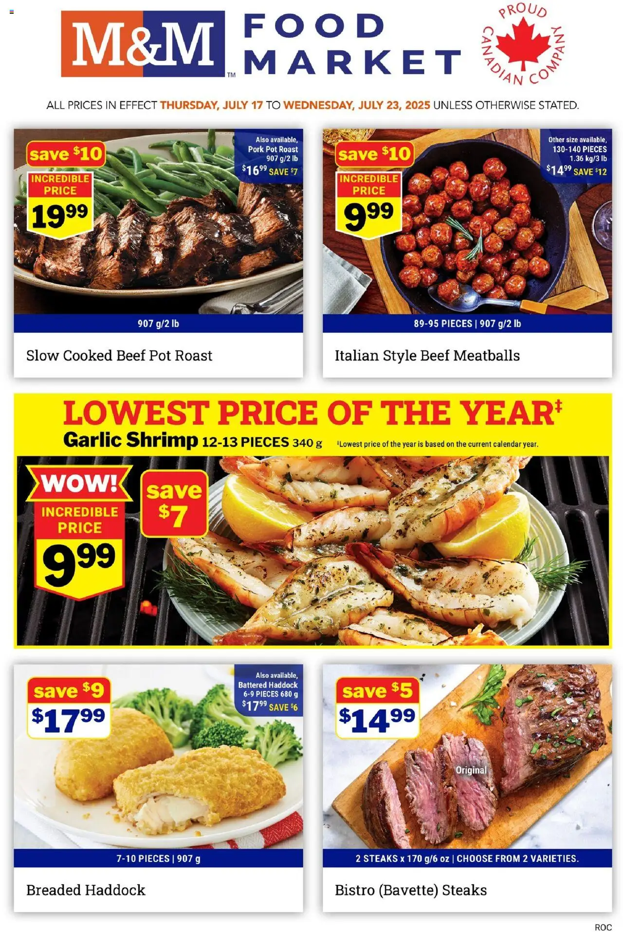 M&M Food Market flyer valid from 17.07.2025 | Page: 1 | Products: Beef, Pork