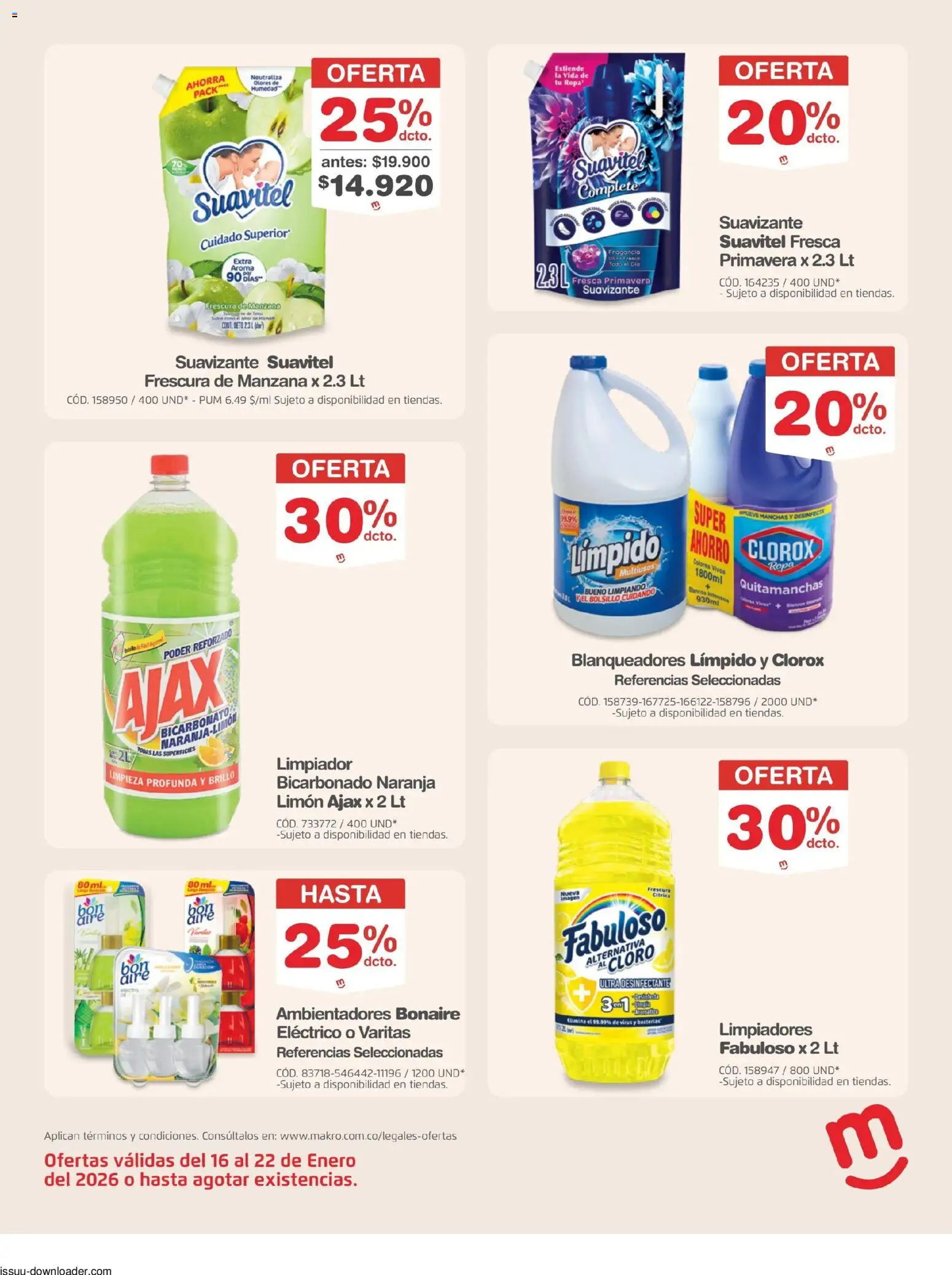 Makro revista - valida desde el 16.01.2026 | Página: 17 | Productos: Limón, Limpiador, Ropa, Desinfectante