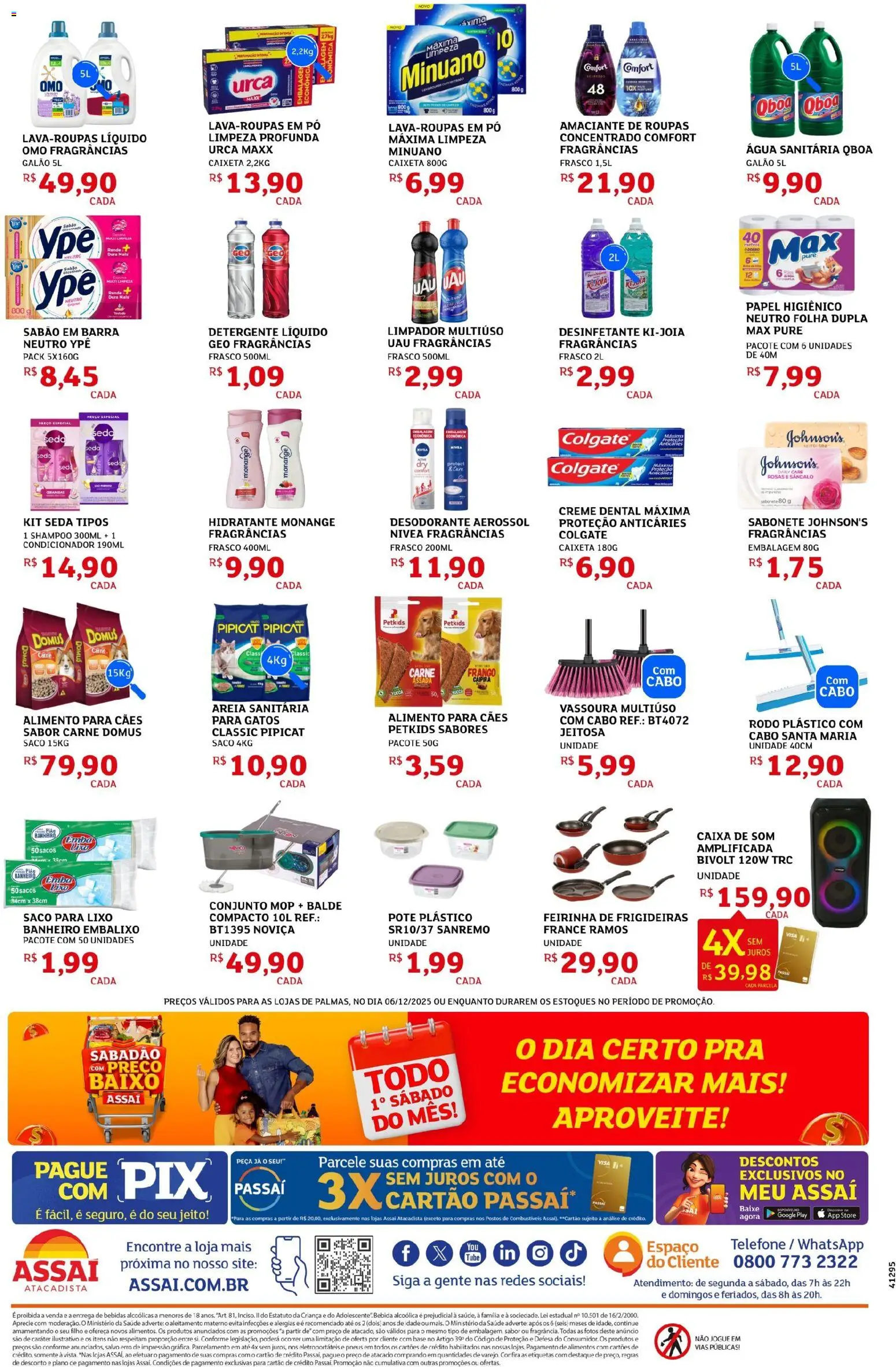 Assaí Atacadista Folheto - válido de 06.12.2025 | Página: 4 | Produtos: Areia, Sabão, Roupas, Desinfetante