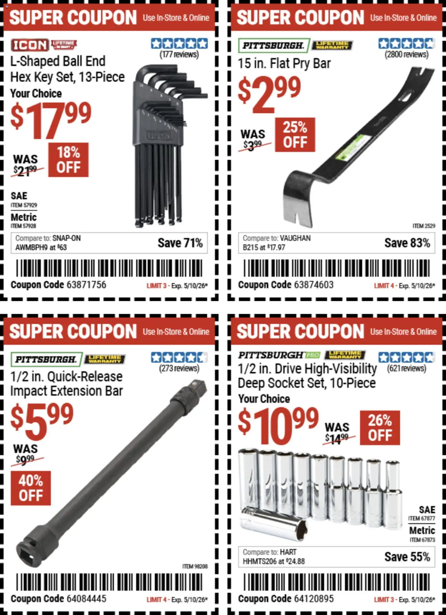 Harbor Freight Weekly Ad - valid from 27.04.2026 | Page: 2 | Products: Socket, Pry Bar