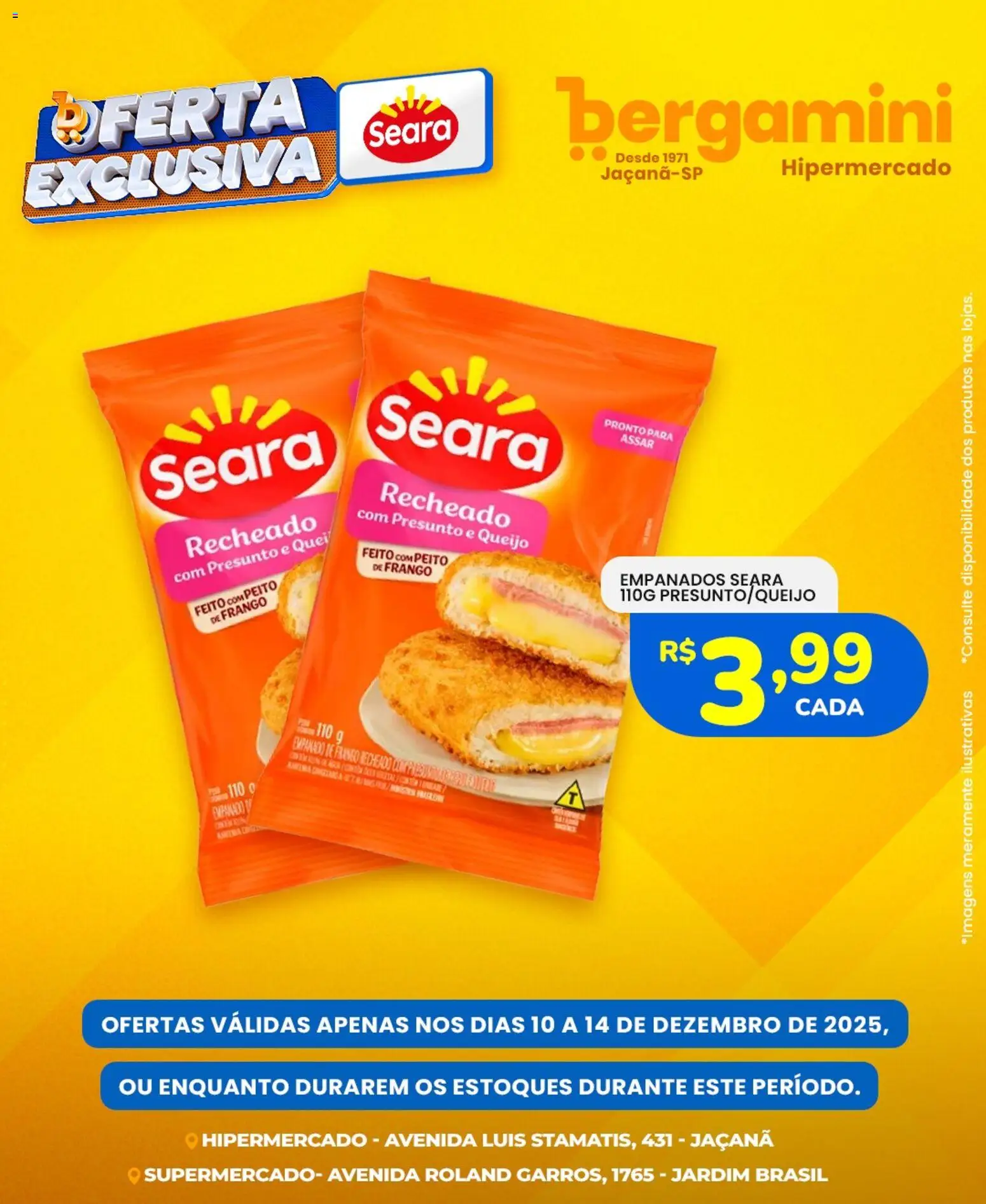 Supermercado Bergamini Folheto - válido de 10.12.2025 | Página: 5 | Produtos: Queijo, Presunto, Frango, Peito de frango