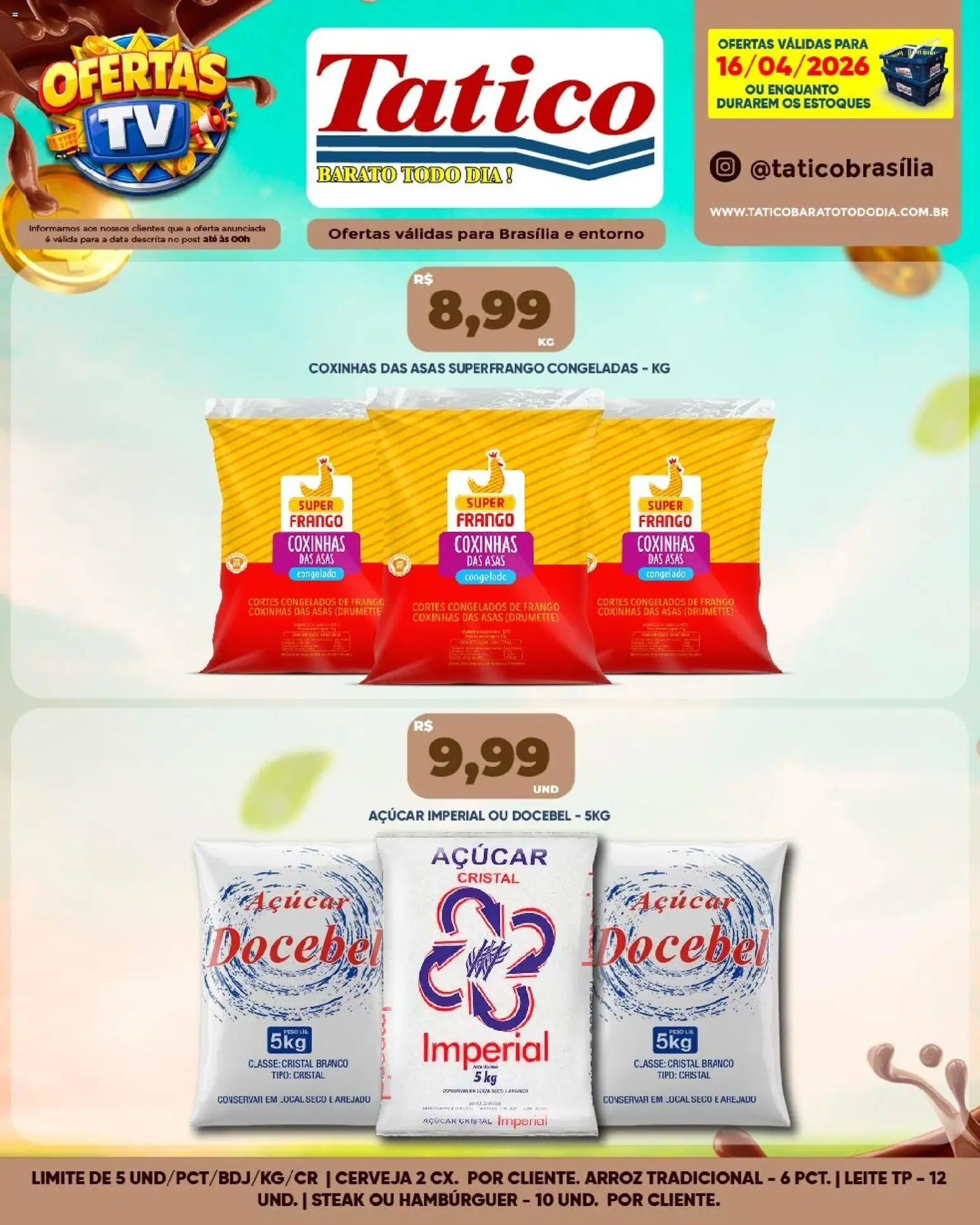 Tatico Folheto - válido de 16.04.2026 | Página: 11 | Produtos: Leite, Cerveja, Arroz, Açúcar