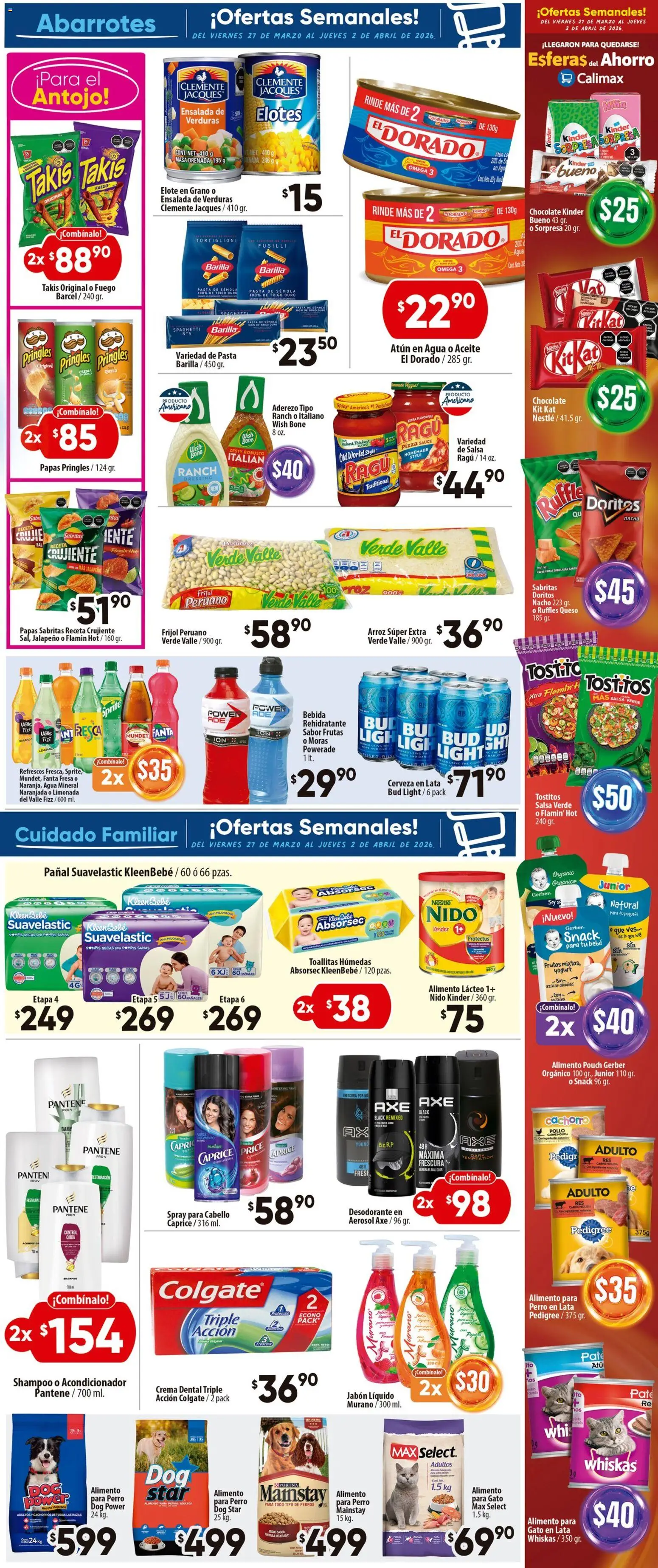 Nuevas ofertas de Calimax válidas en toda la República Mexicana desde el 27.03.2026. ¡Encuentra las mejores ofertas en Calimax folleto! | Página: 5 | Productos: Azúcar, Toallitas húmedas, Pasta, Paté