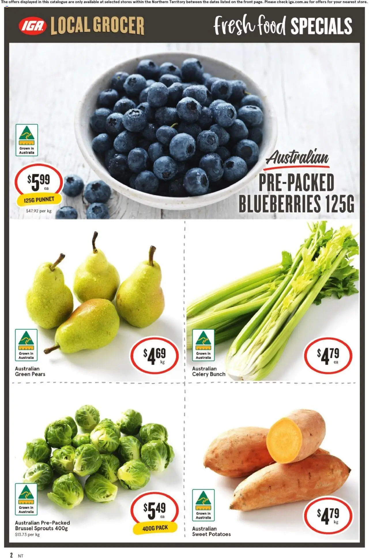 IGA catalogue - valid from 13.08.2025 | Page: 2 | Products: Potatoes, Blueberries