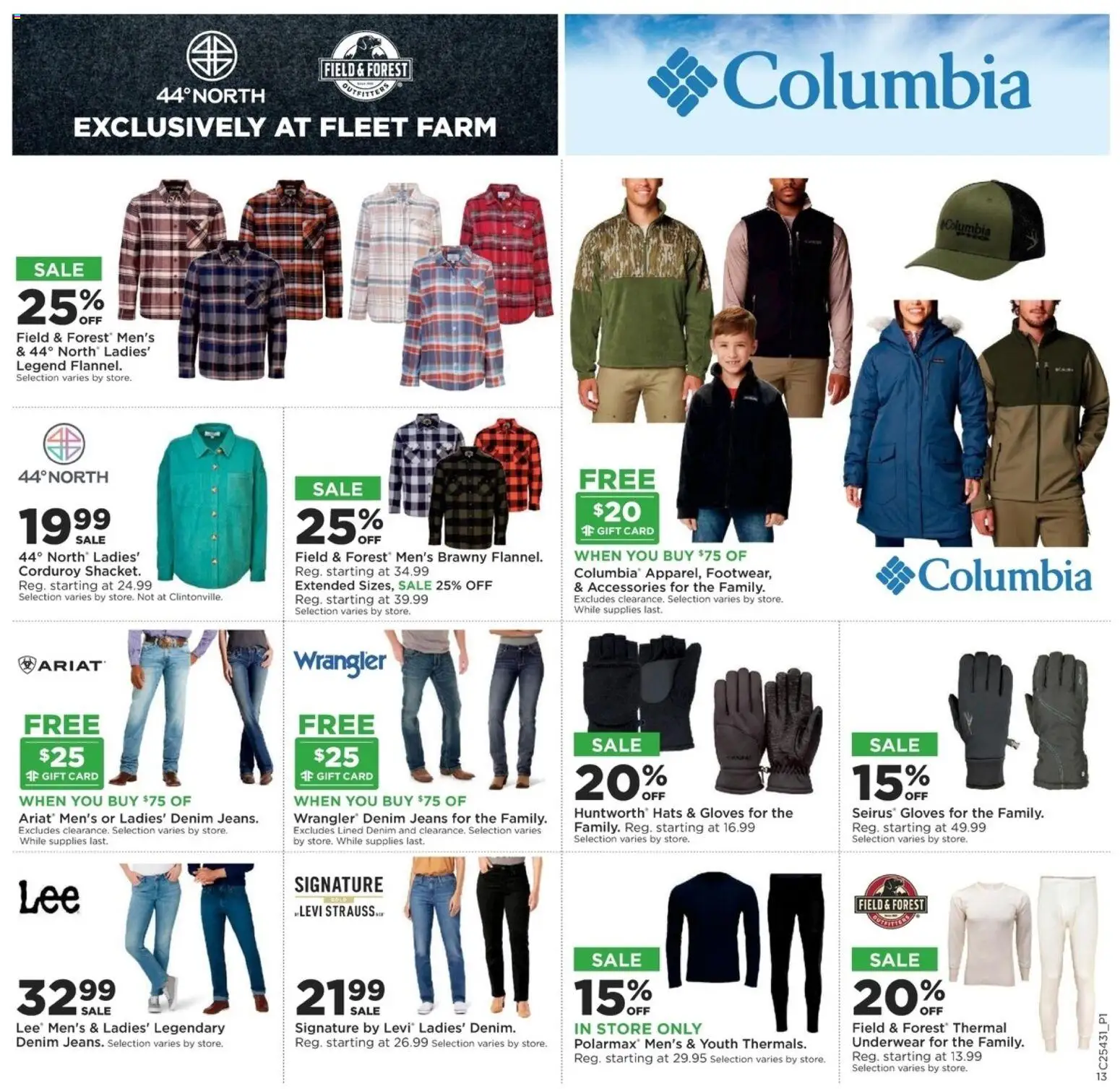 Mills Fleet Farm Weekly Ad - valid from 23.10.2025 | Page: 18 | Products: Underwear, Gloves, Jeans