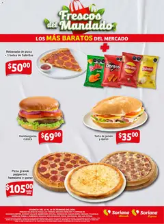 Vista previa de Soriana - Frescos del Mandado Mercado: Ags, Nay, Jal, Qro, Col, Mich, Gto, Hgo, Tlax, Mor, Pue, Gro, Oax, Edo. de Mex, CDMX, Zac y, nuevo folleto de la tienda, válido en México a partir del 17.02.2026 | Página: 3 | Productos: Bolsa, Queso, Jamón, Pizza
