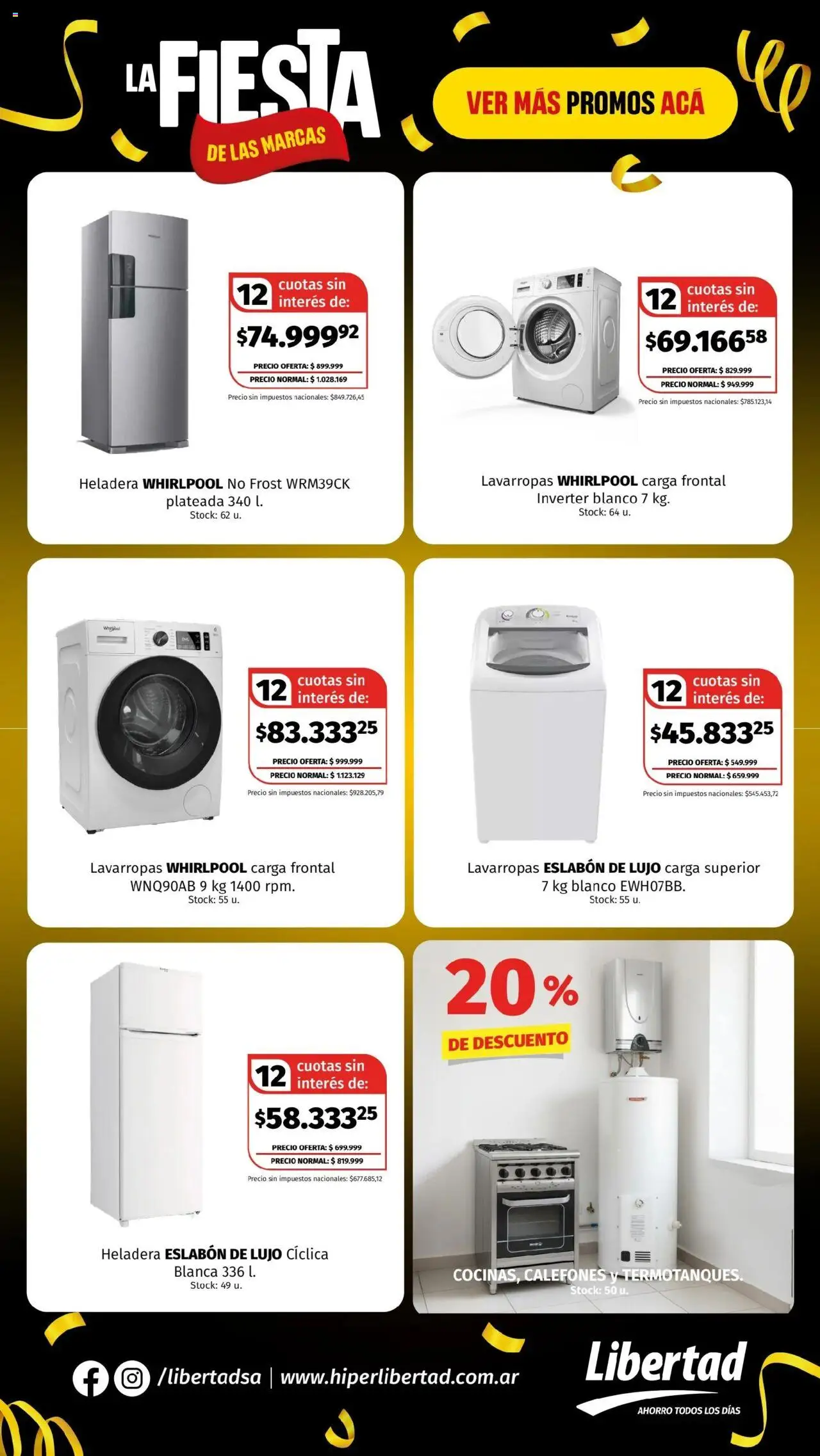 Hipermercado Libertad catálogo │ válido desde el 25.09.2025 | Página: 11 | Productos: Lavarropas, Heladera
