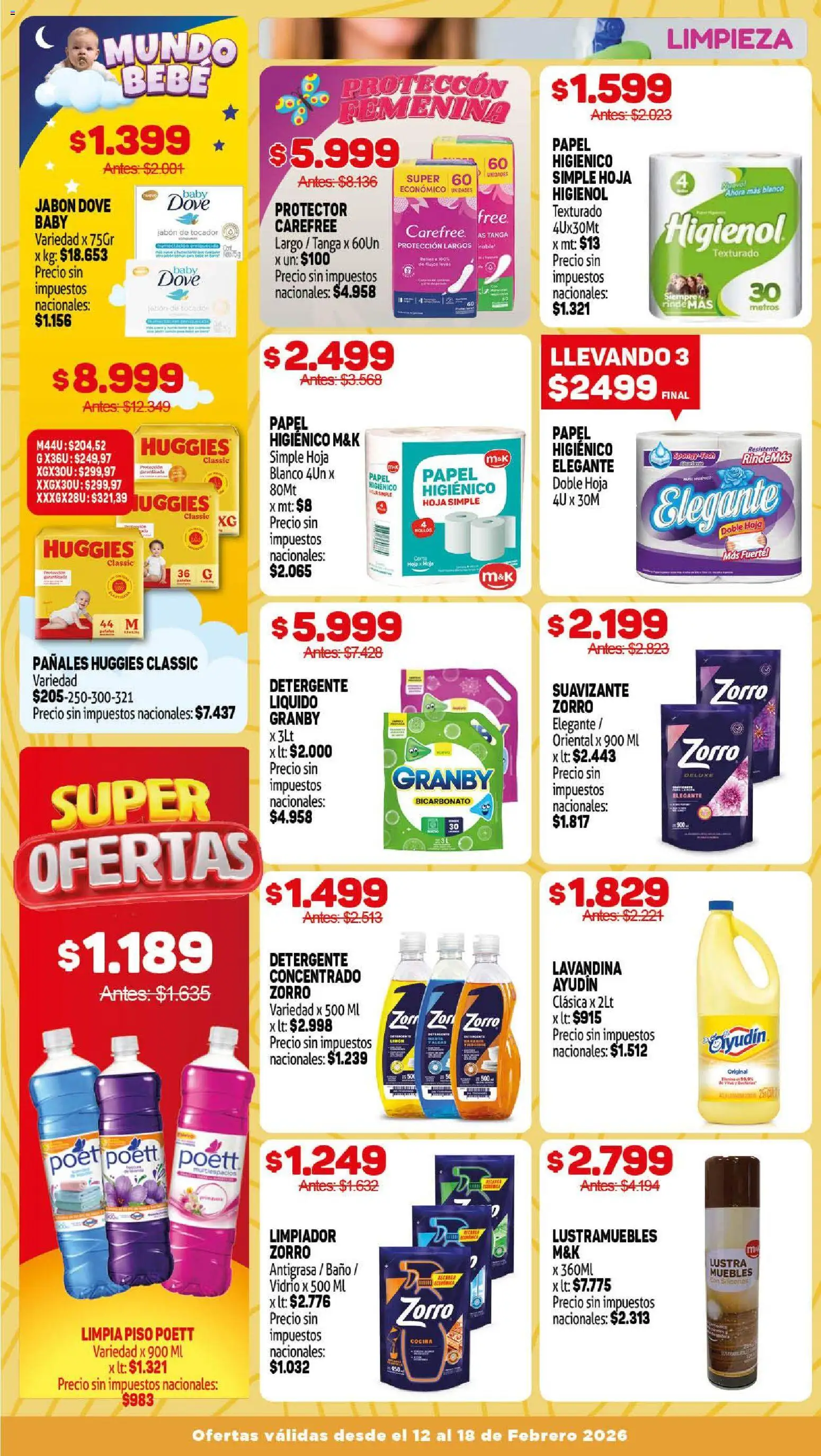 Makro ofertas │ válido desde el 01.02.2026 | Página: 14 | Productos: Antigrasa, Lustramuebles, Baño, Pañales