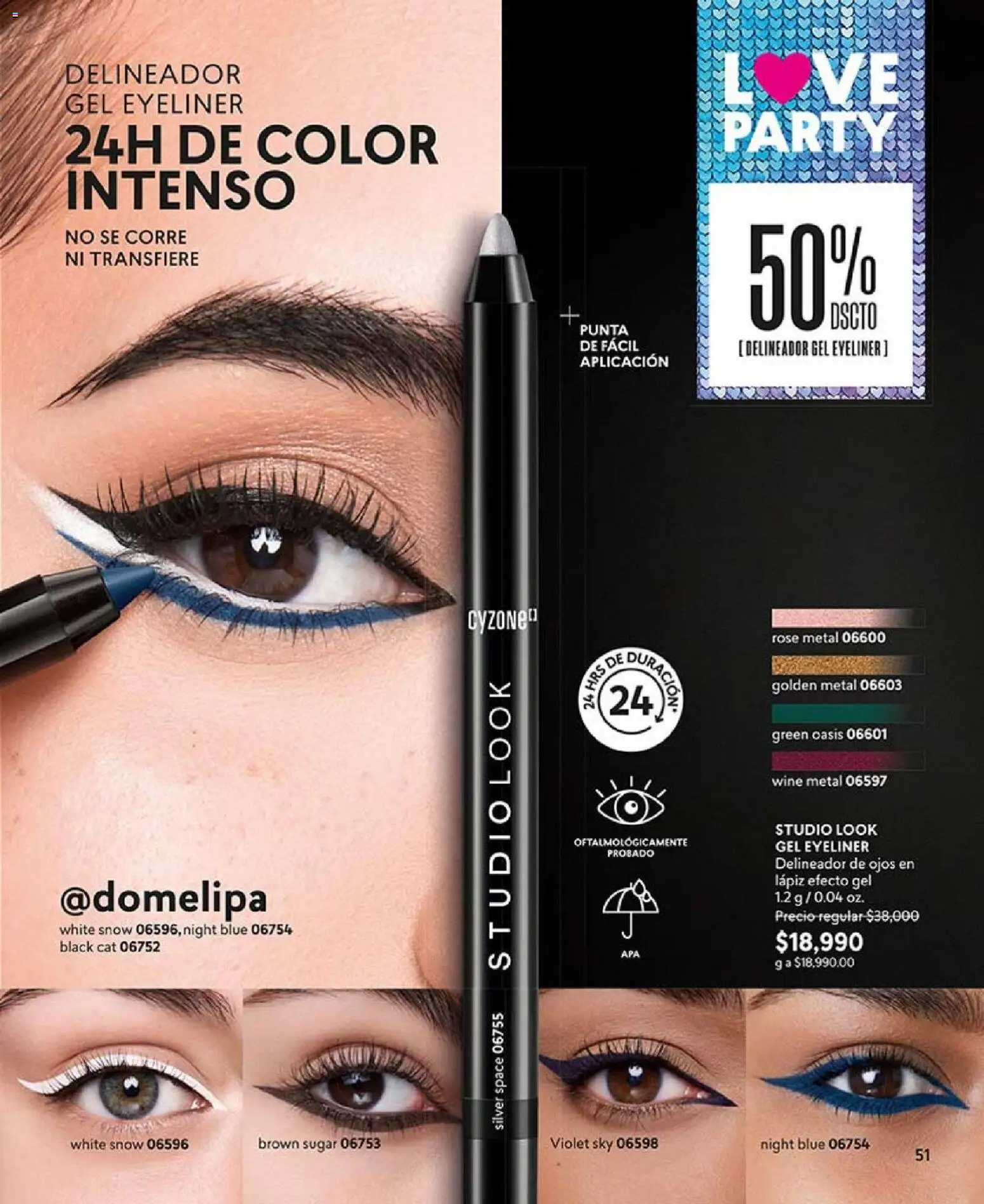 CyZone revista - valida desde el 01.03.2026 | Página: 50 | Productos: Delineador de ojos, Delineador