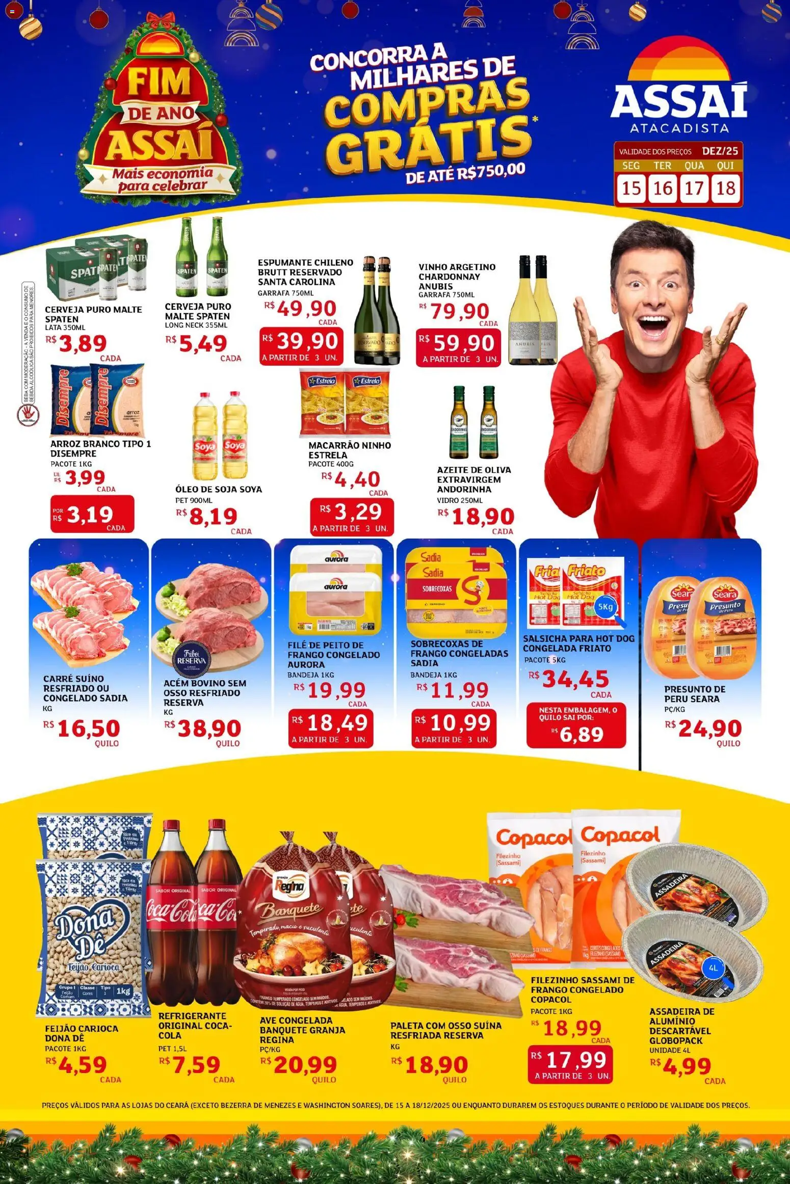 Assaí Atacadista Folheto - válido de 15.12.2025 | Página: 1 | Produtos: Salsicha, Friato, Frango, Azeite