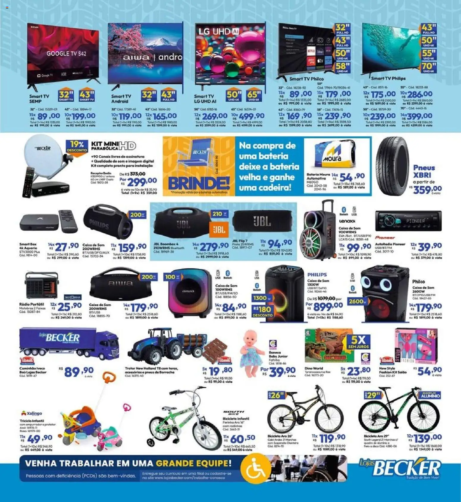 Lojas Becker Folheto - válido de 01.01.2026 | Página: 3 | Produtos: smart TV, Bicicleta infantil, Borracha, Aquário