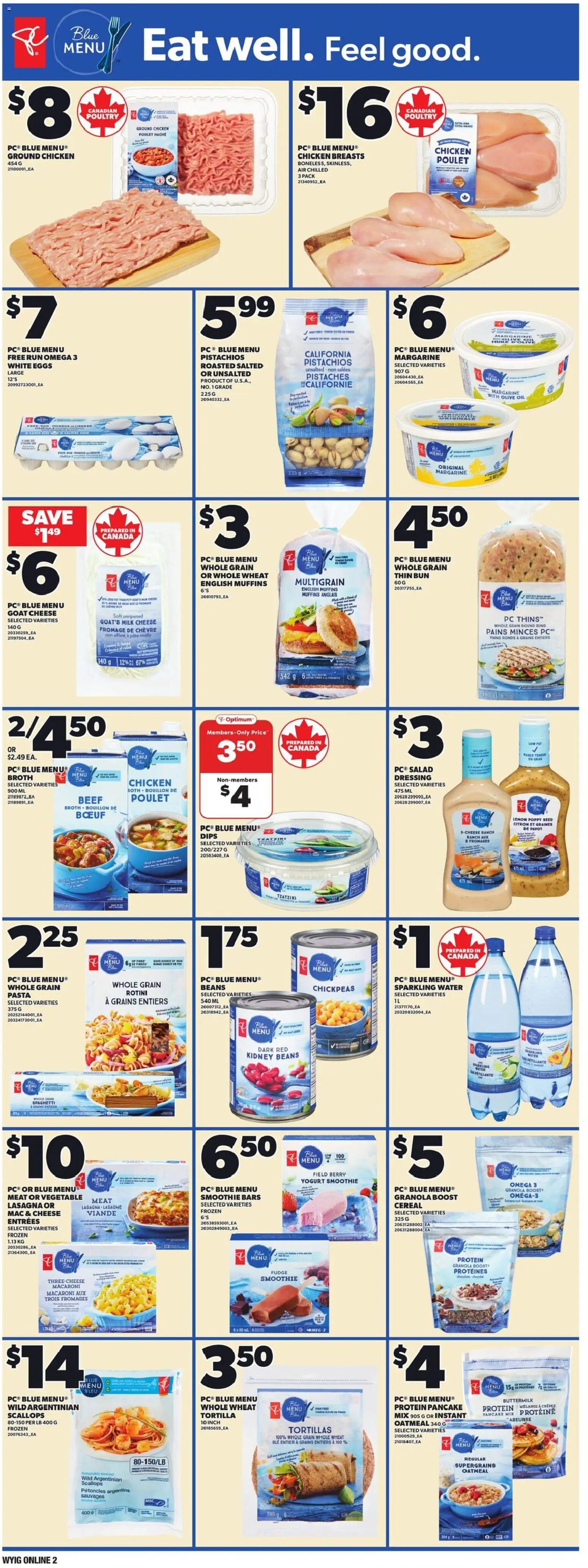 Loblaws flyer valid from 08.01.2026 | Page: 9 | Products: Beef, Chicken breasts, PC, Eggs