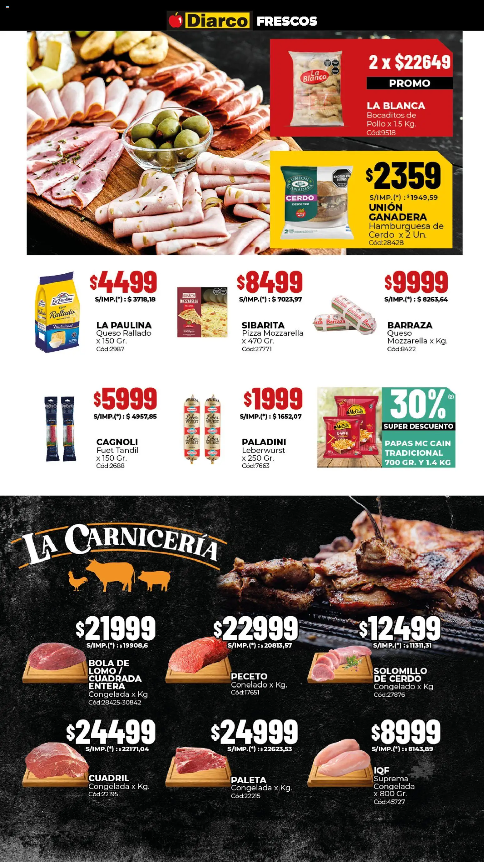 Diarco - Ofertas Sur │ válido desde el 20.04.2026 | Página: 10 | Productos: Pollo, Paleta, Queso, Pizza