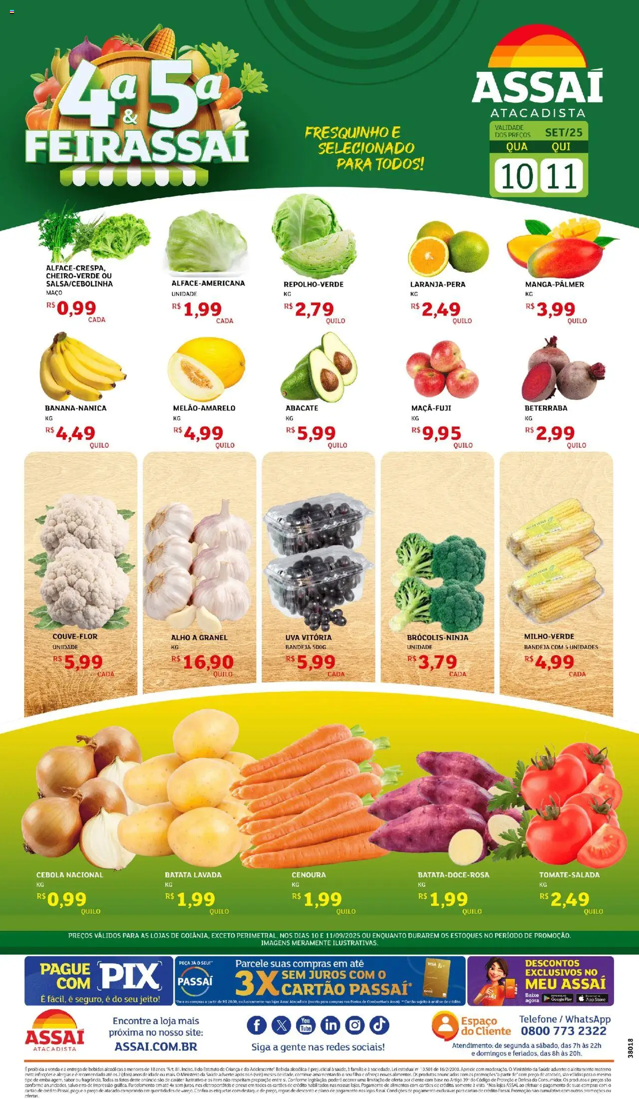 Assaí Atacadista Folheto - válido de 10.09.2025 | Página: 1 | Produtos: Beterraba, Cebola, Bandeja, Batata