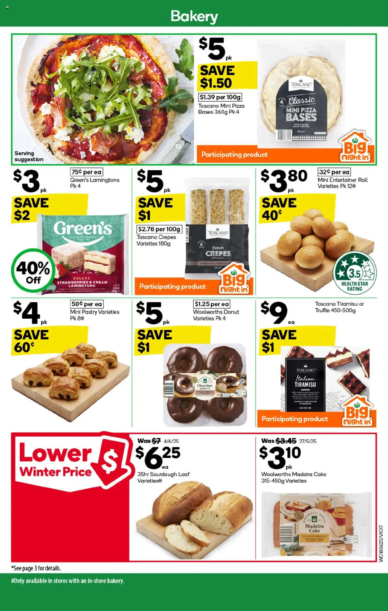 Woolworths catalogue - valid from 18.06.2025 | Page: 17 | Products: Donuts, Pizza, Strawberries, Pastry
