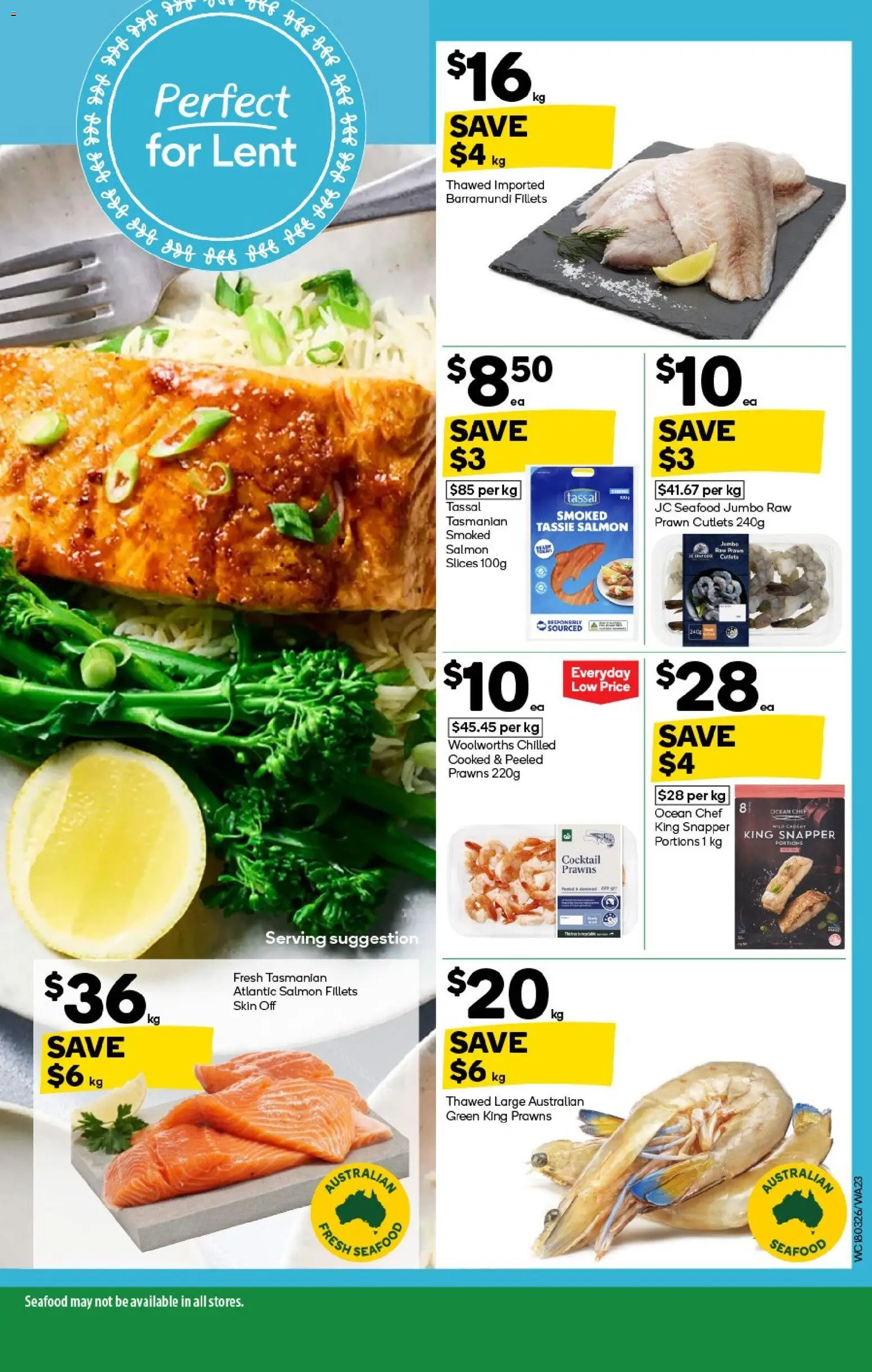 Woolworths catalogue - valid from 18.03.2026 | Page: 23 | Products: Prawns, Salmon, Seafood