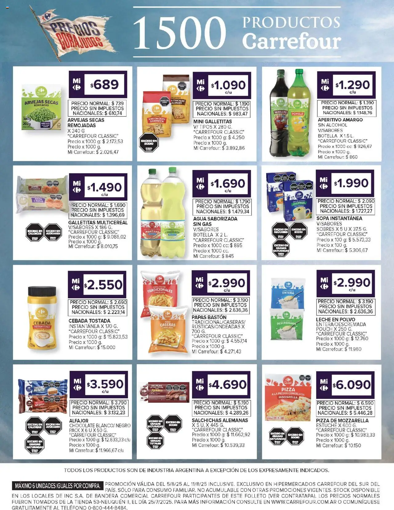 Carrefour ofertas - Comodoro │ válido desde el 05.08.2025 | Página: 10 | Productos: Teléfono, Sopa, Manzana, Pizza
