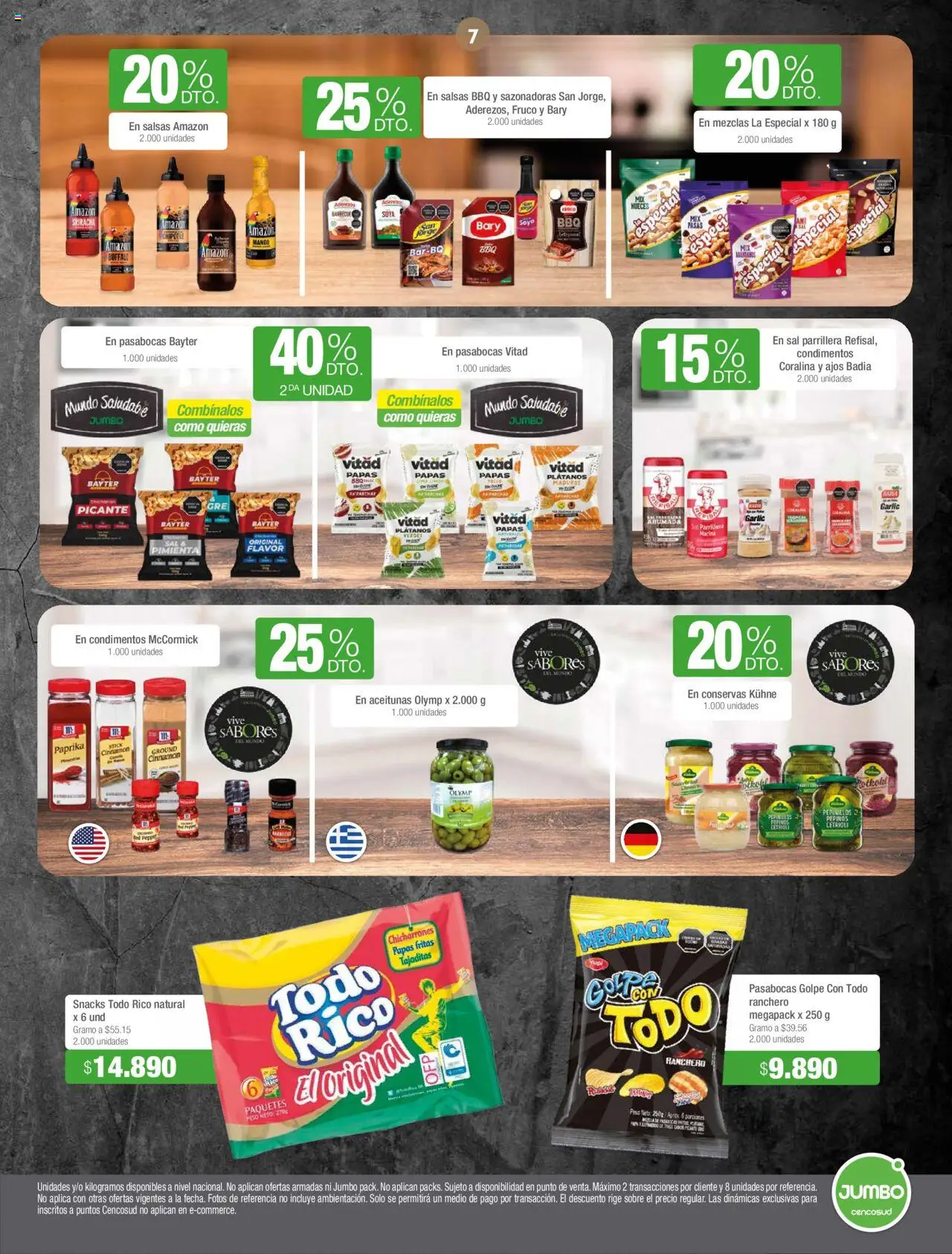 Jumbo revista - valida desde el 12.06.2025 | Página: 7 | Productos: Pimienta, Peso, Condimentos, Aceitunas