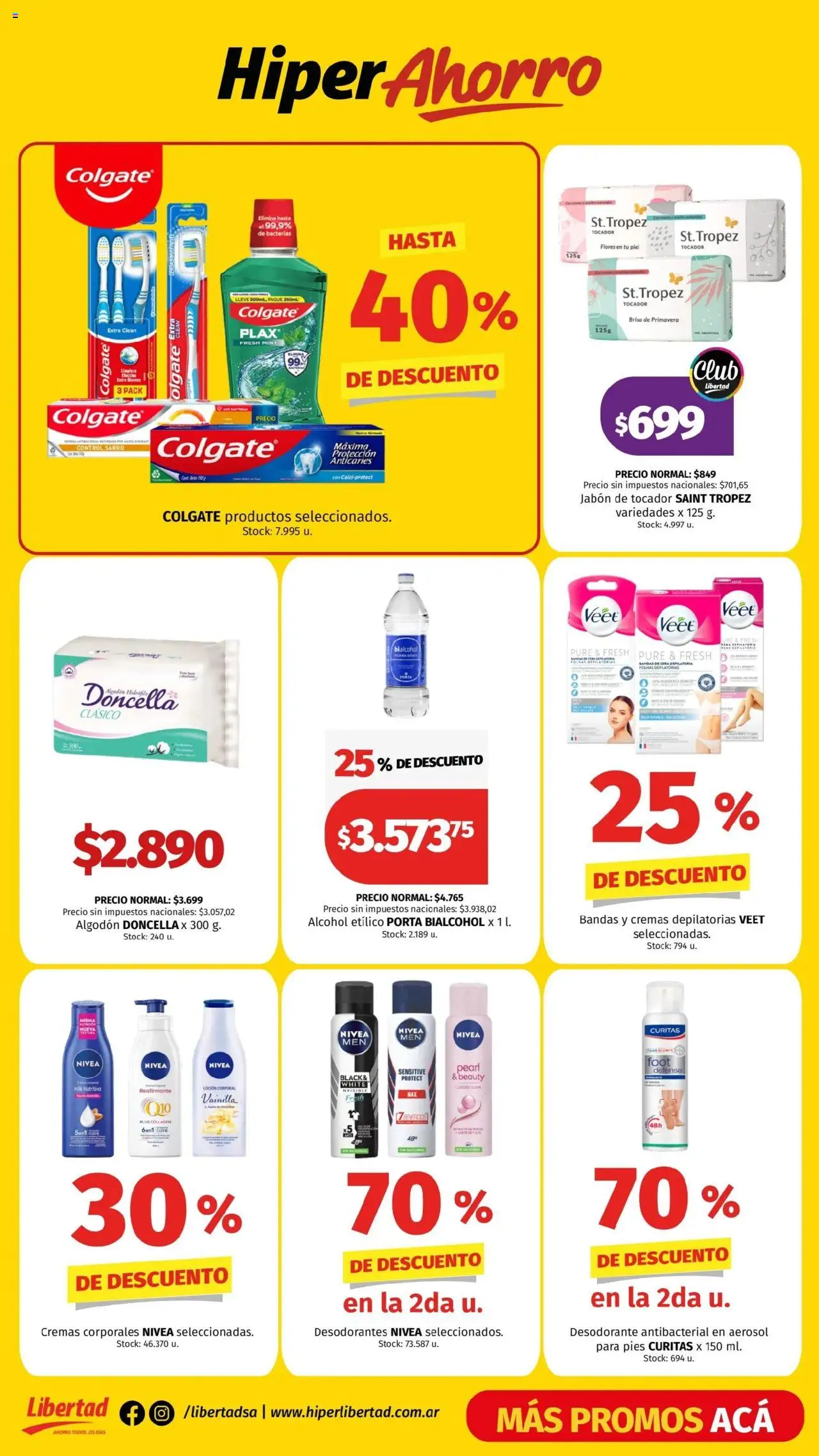 Hipermercado Libertad catálogo │ válido desde el 06.08.2025 | Página: 7 | Productos: Algodón, Jabón, Desodorante, Cera