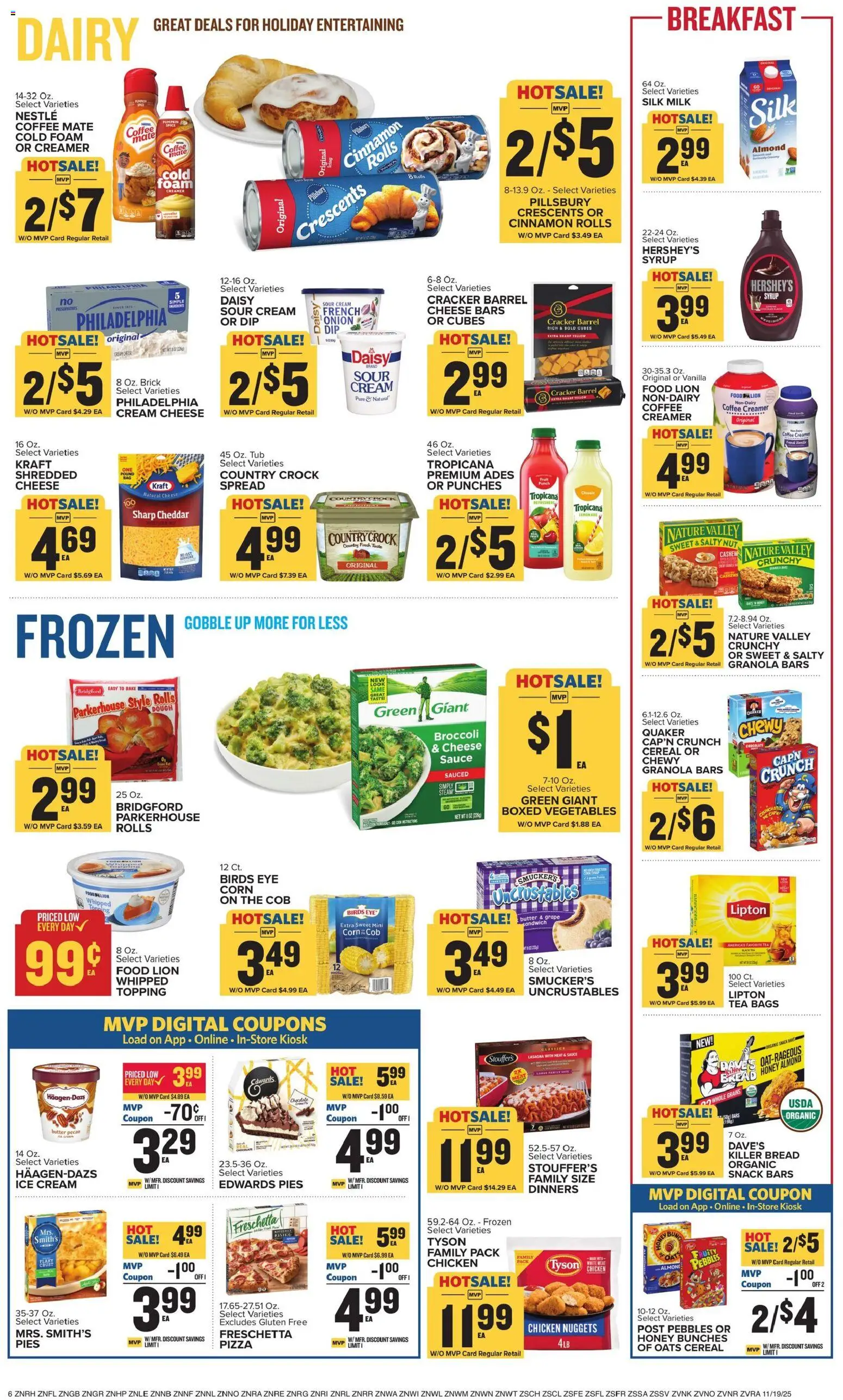 Food Lion Weekly Ad - valid from 19.11.2025 | Page: 11 | Products: Butter, Cheese, Bread, Sour cream