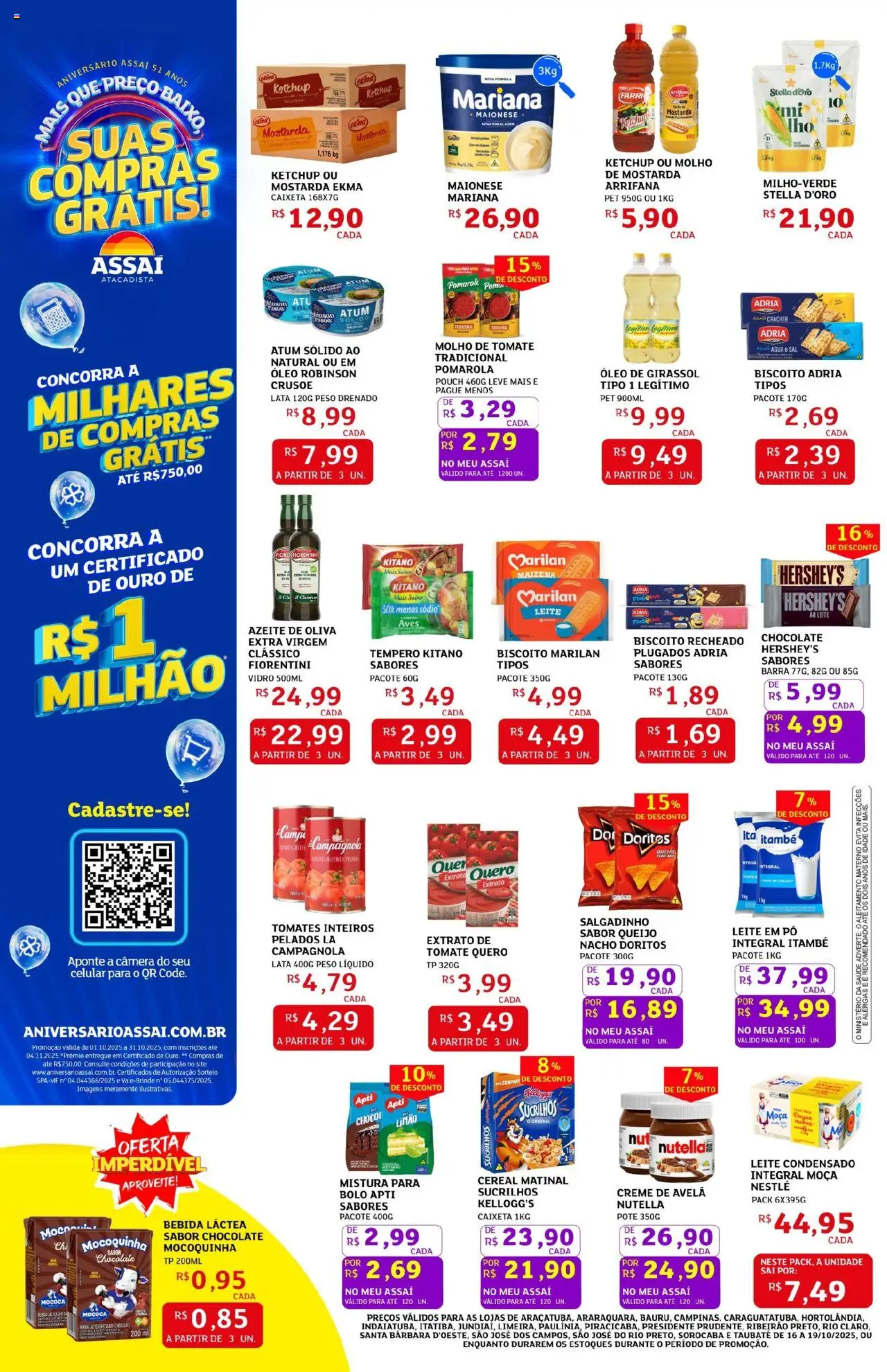 Assaí Atacadista Folheto - válido de 16.10.2025 | Página: 2 | Produtos: Molho de tomate, Chocolate, Ketchup, Câmera