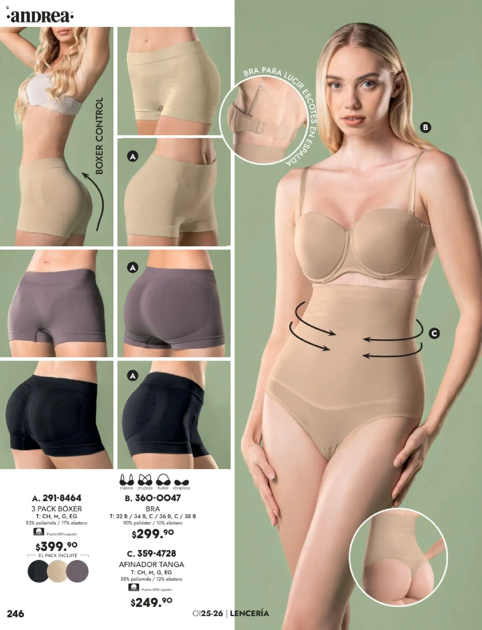 Nuevas ofertas de Andrea válidas en toda la República Mexicana desde el 26.11.2025. ¡Encuentra las mejores ofertas en Andrea catálogo Lancería, Vestir Interior otoño 2025! | Página: 82 | Productos: Algodón, Lenceria
