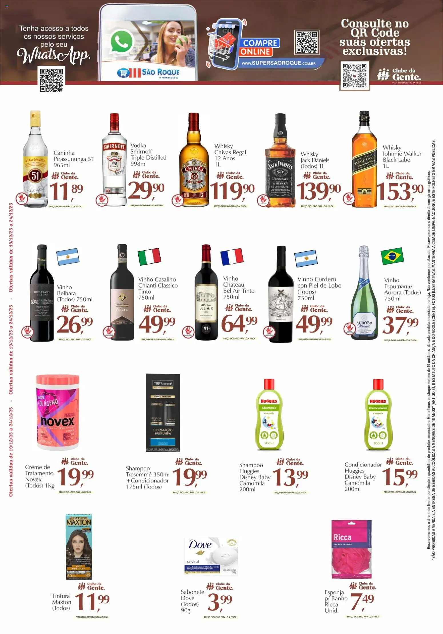 São Roque Supermercados Folheto - válido de 09.12.2025 | Página: 6 | Produtos: Colágeno, Whisky, Vinho, Vodka