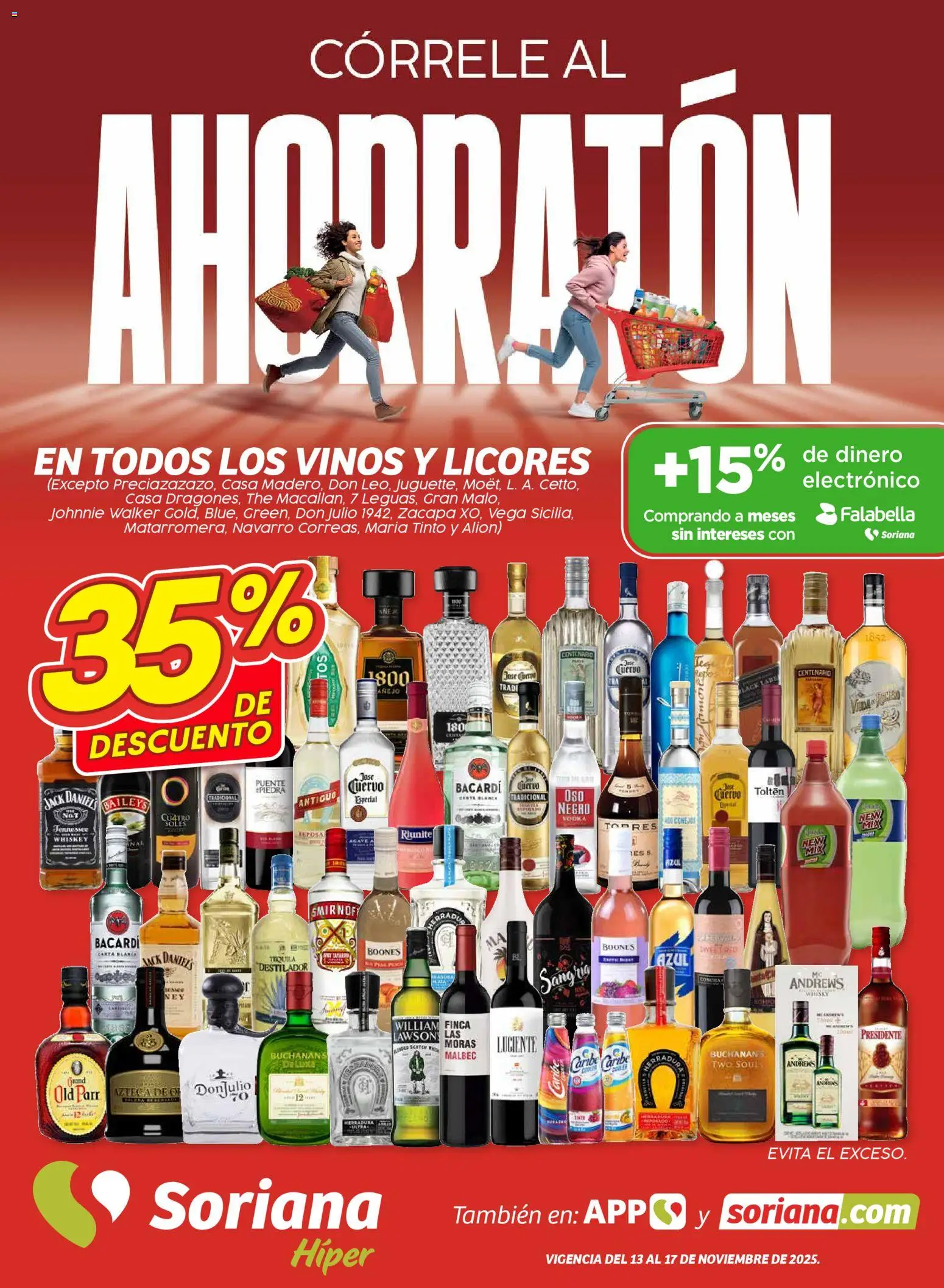 Nuevas ofertas de Soriana válidas en toda la República Mexicana desde el 15.11.2025. ¡Encuentra las mejores ofertas en Soriana - Ahorratón Híper: Saltillo y Torreón! | Página: 1 | Productos: Whiskey, Cerradura, Whisky