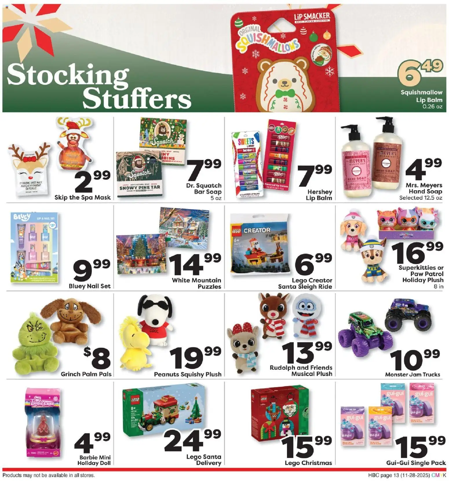 Weis Ad - valid from 28.11.2025 | Page: 13 | Products: Sheet Mask, Mask, Soap, Sheet