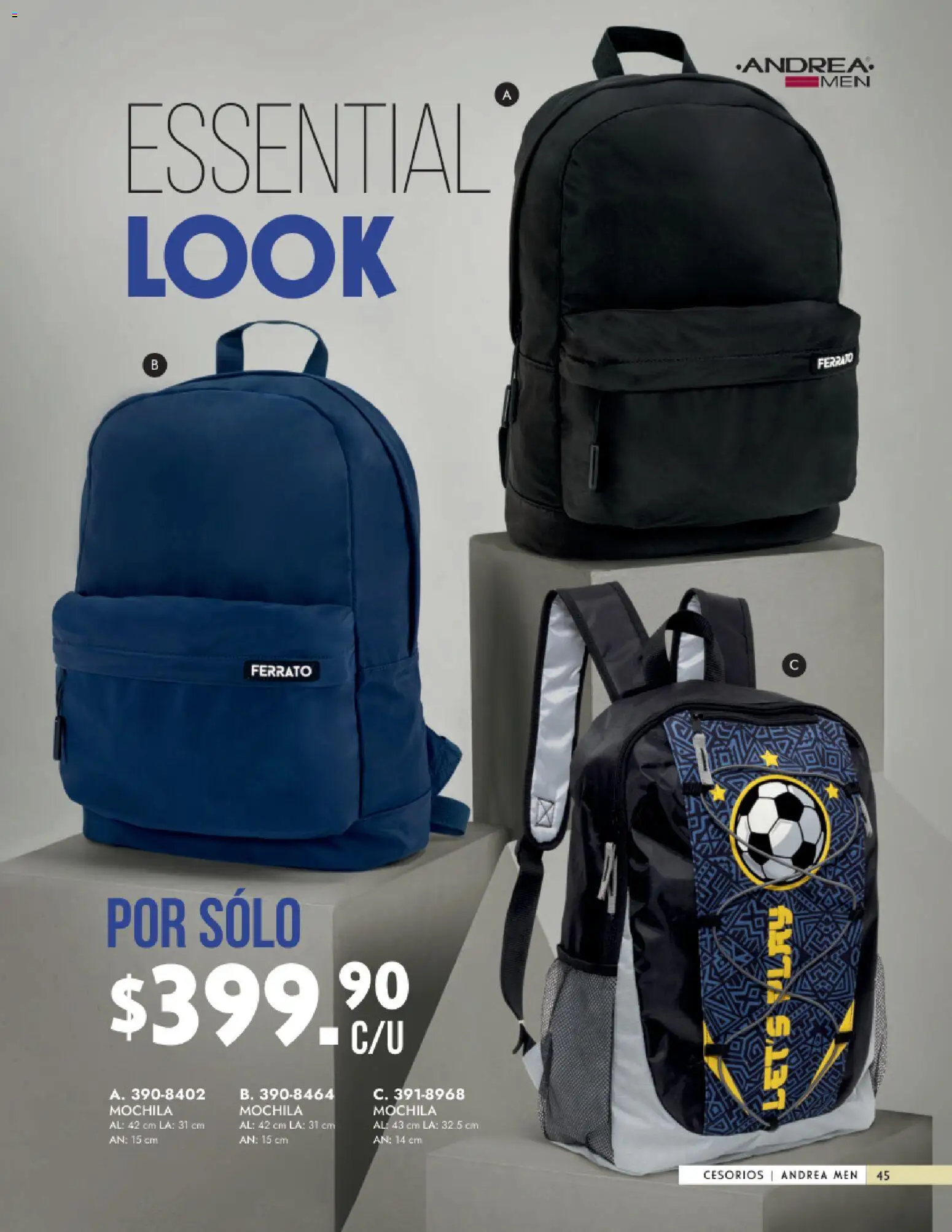 Nuevas ofertas de Andrea válidas en toda la República Mexicana desde el 25.01.2026. ¡Encuentra las mejores ofertas en Andrea catálogo Primavera! | Página: 45 | Productos: Mochila