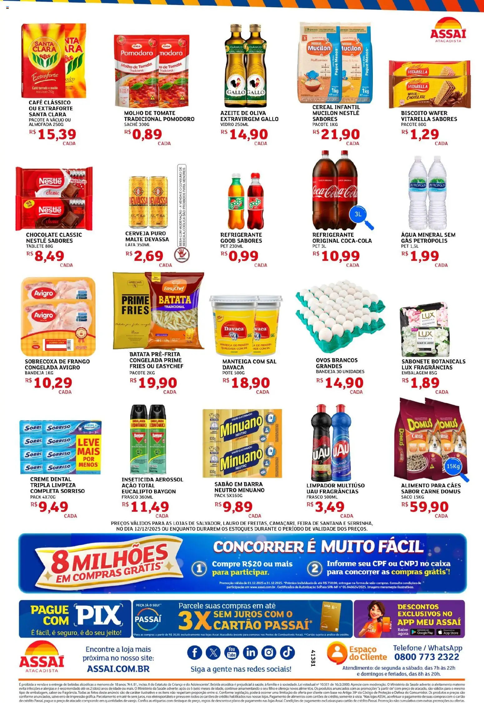 Assaí Atacadista Folheto - válido de 12.12.2025 | Página: 2 | Produtos: Sabão, Molho de tomate, Almofada, Café
