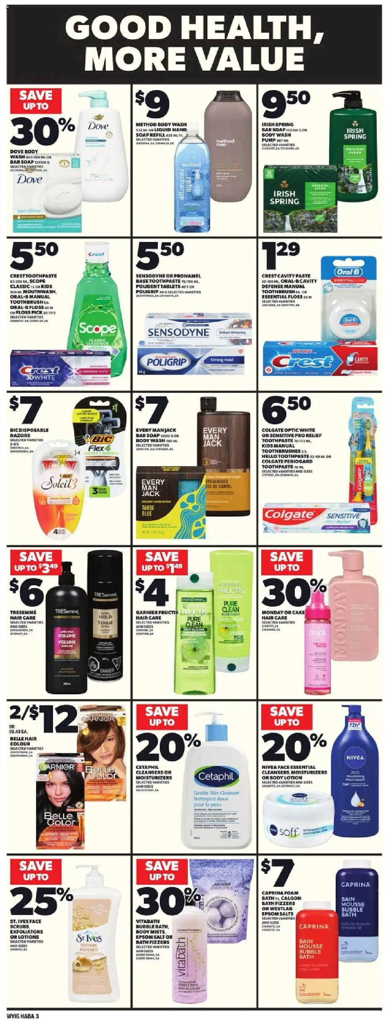 Loblaws flyer valid from 14.08.2025 | Page: 17 | Products: Body lotion, Body wash, Toothpaste, Bath