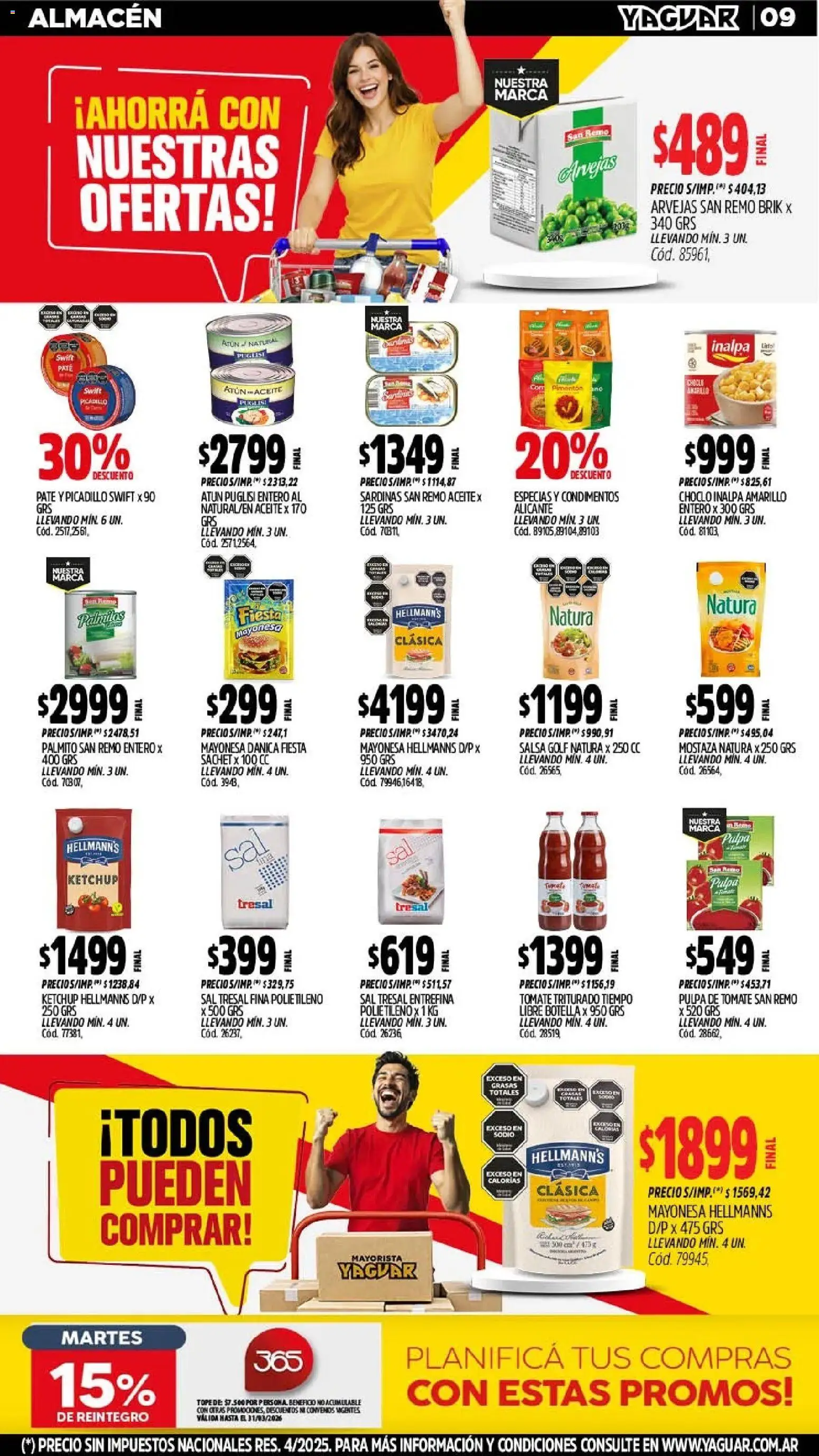 Yaguar catálogo │ válido desde el 02.03.2026 | Página: 9 | Productos: Botella, Ketchup, Atún, Pimentón