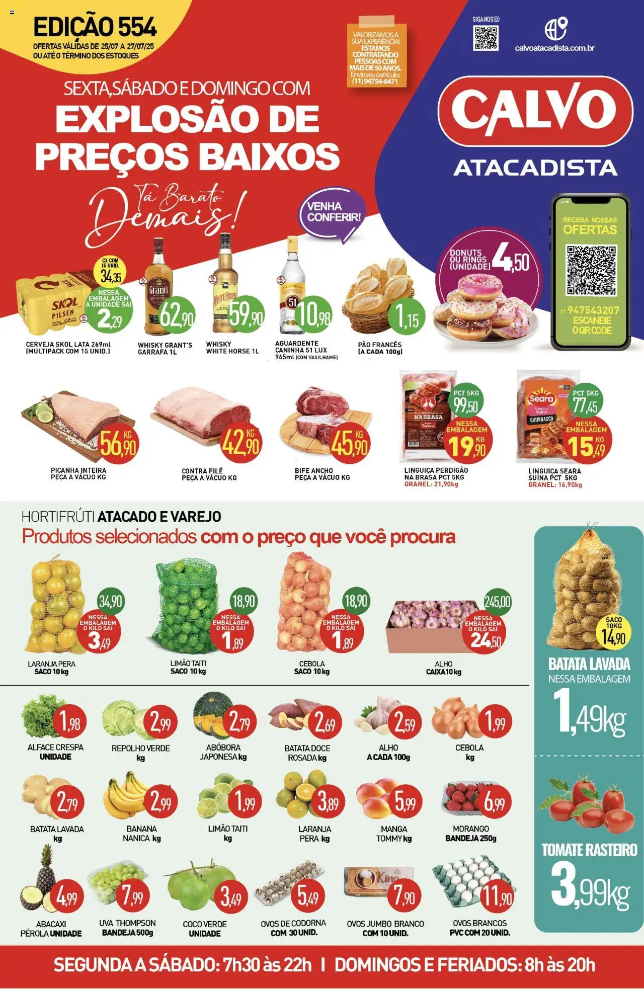 Calvo Atacadista Folheto - válido de 25.07.2025 | Página: 1 | Produtos: Abóbora, Alho, Repolho, Bandeja
