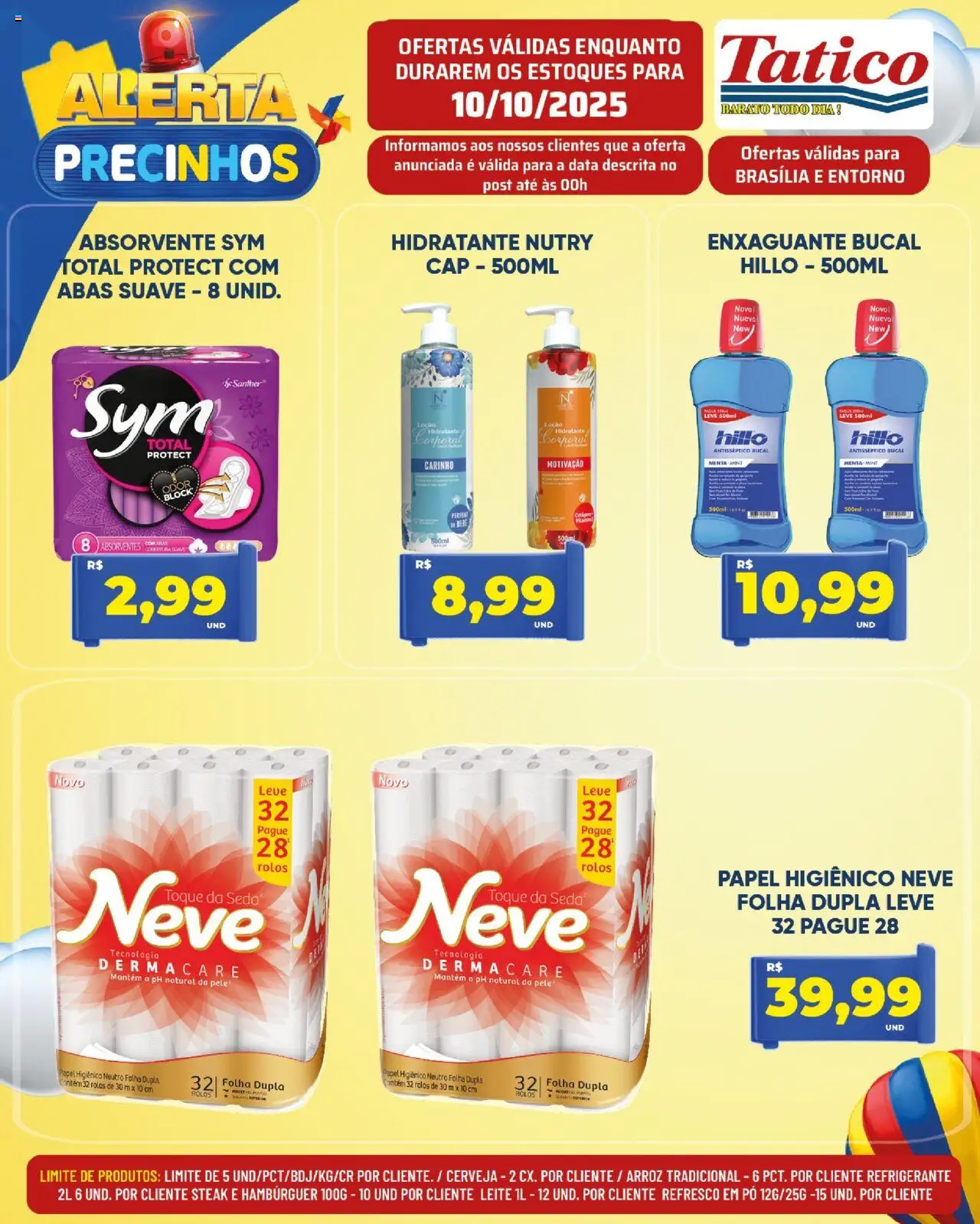 Tatico Folheto - válido de 10.10.2025 | Página: 25 | Produtos: Hidratante corporal, Enxaguante bucal, Leite, Papel higiênico