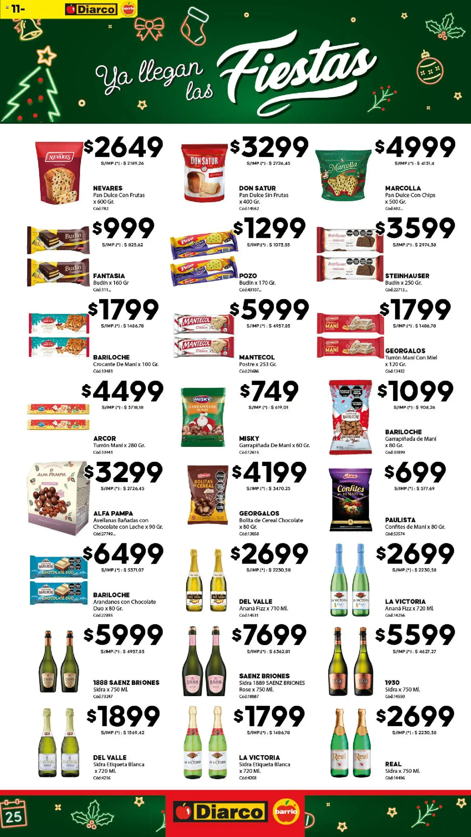 Diarco - Ofertas Diarco Barrio │ válido desde el 24.11.2025 | Página: 10 | Productos: Ananá, Arándanos, Chocolate, Turrón