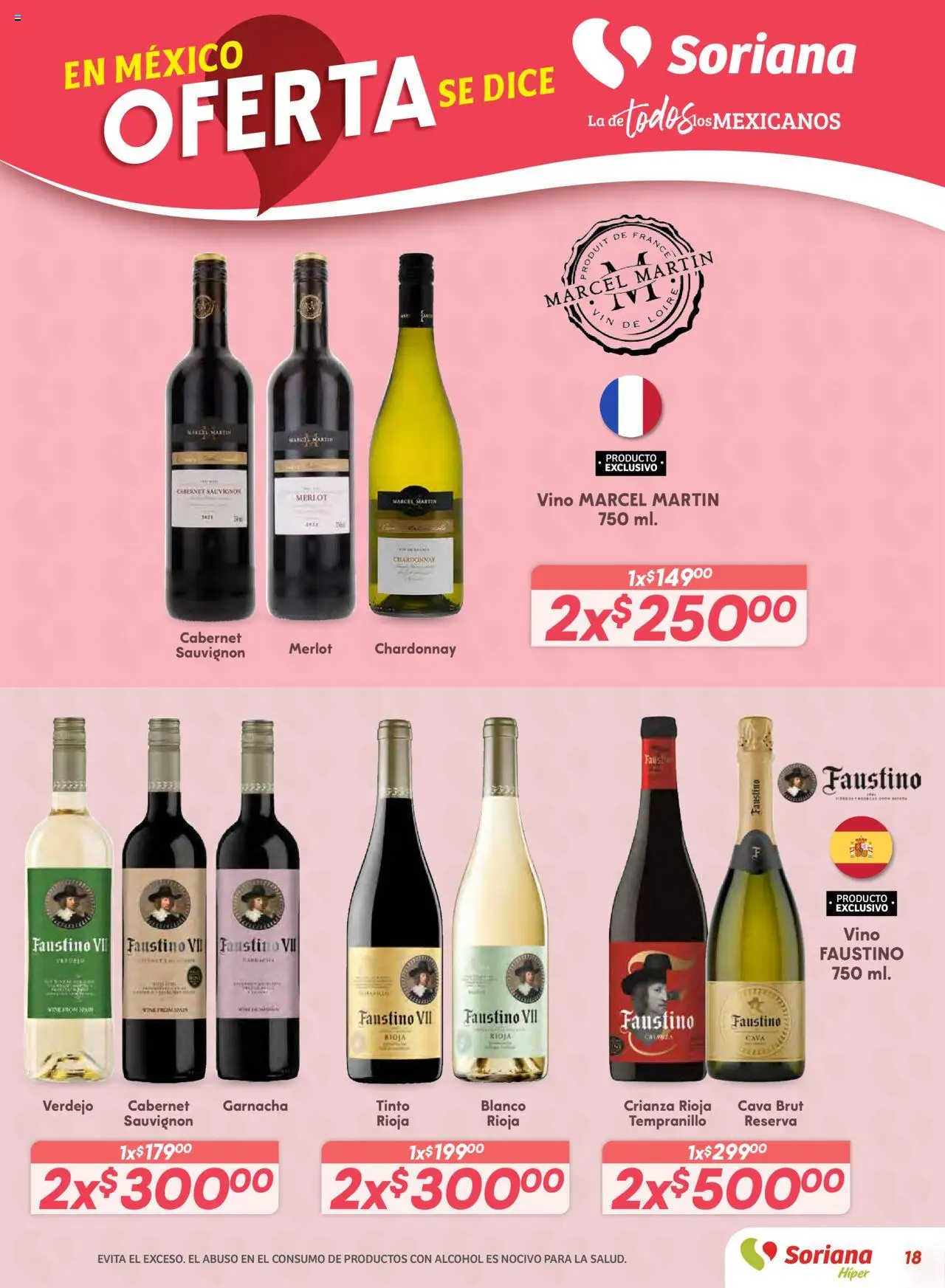 Nuevas ofertas de Soriana válidas en toda la República Mexicana desde el 16.10.2025. ¡Encuentra las mejores ofertas en Soriana - Preciazazaso Híper: BCS, Jal, Nay, Sin, Son! | Página: 18 | Productos: Cava, Vino