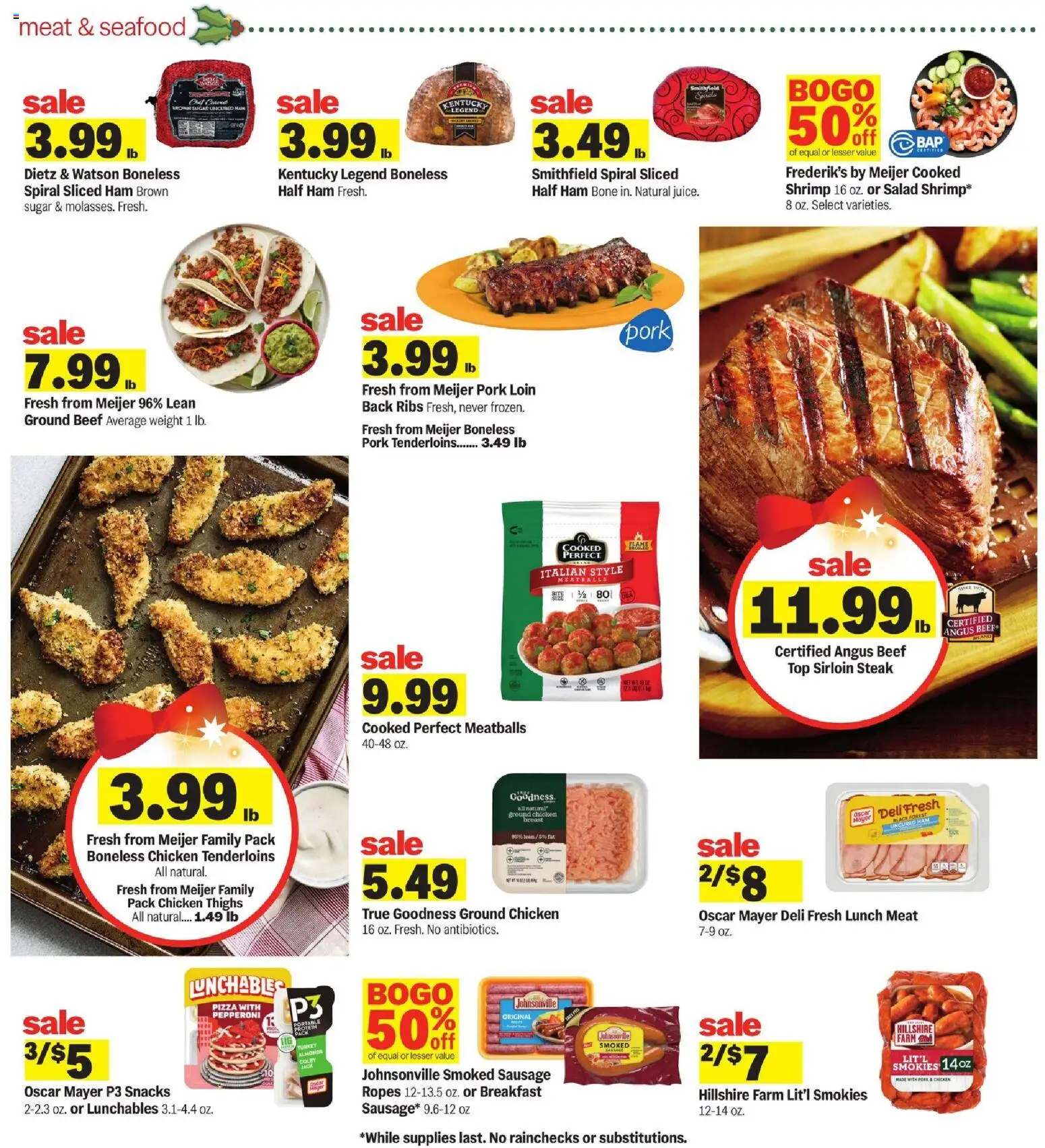 Meijer Weekly Ad - valid from 10.12.2025 | Page: 5 | Products: Pizza, Pork, Seafood, Sausage