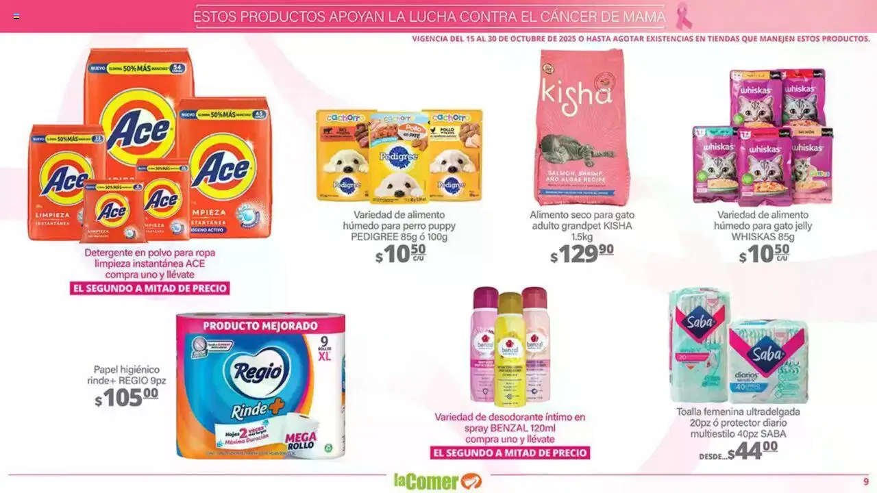 Nuevas ofertas de La Comer válidas en toda la República Mexicana desde el 15.10.2025. ¡Encuentra las mejores ofertas en La Comer - Folleto! | Página: 9 | Productos: Desodorante, Pollo, Detergente, Polvo
