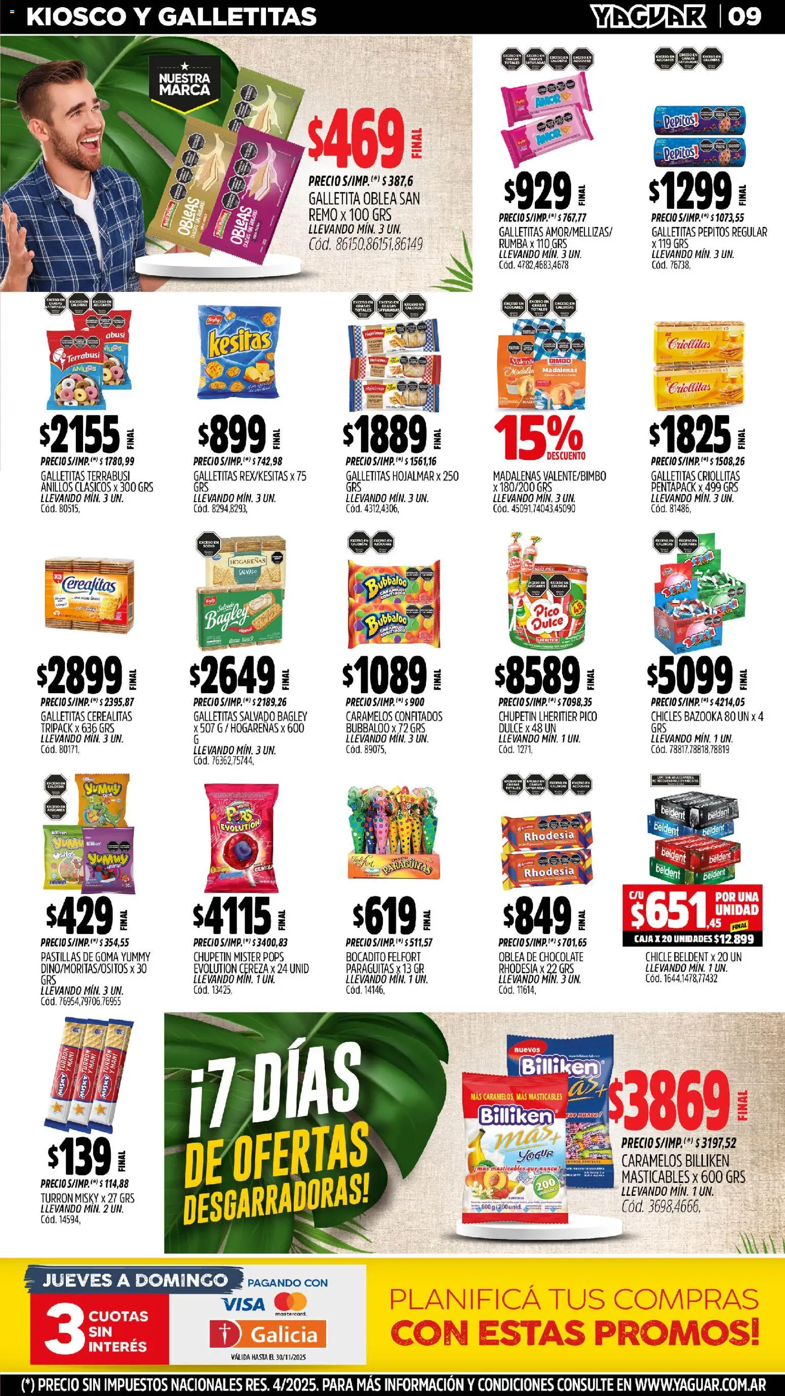 Yaguar - Chaco │ válido desde el 10.11.2025 | Página: 10 | Productos: Pico, Chicles, Mani, Yogur