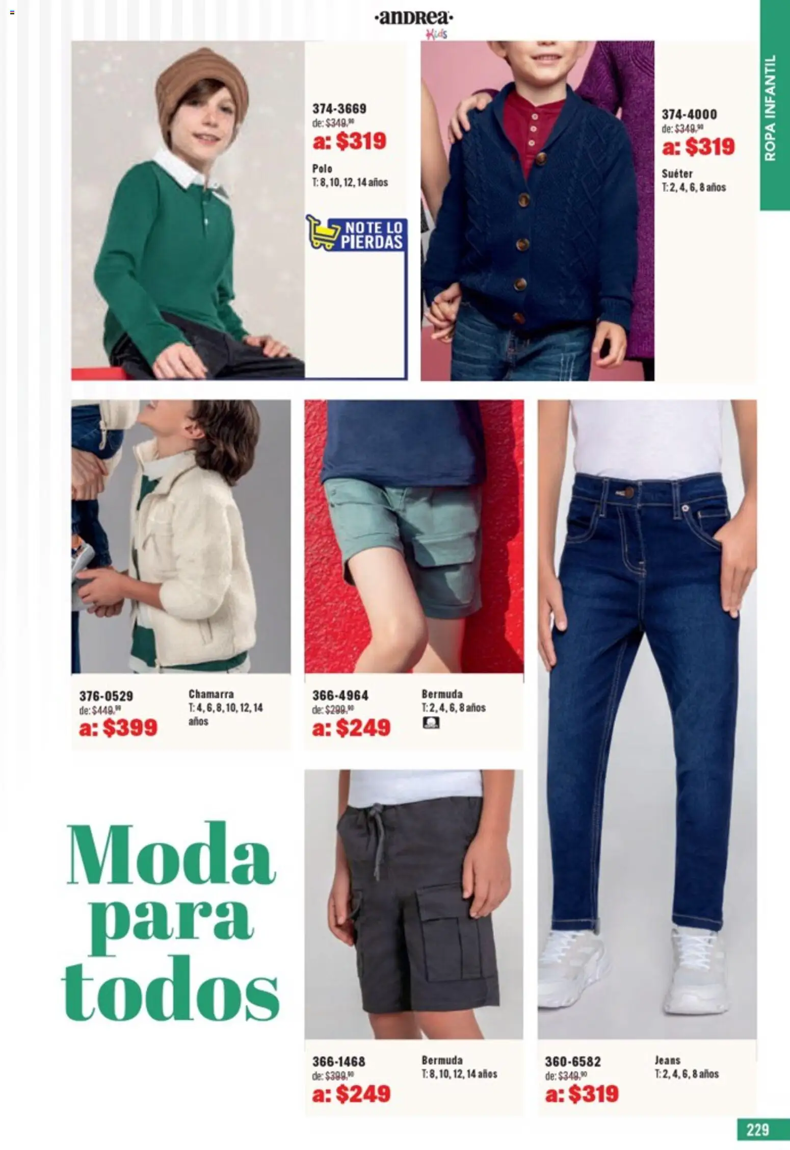 Nuevas ofertas de Andrea válidas en toda la República Mexicana desde el 05.04.2026. ¡Encuentra las mejores ofertas en Andrea catálogo Outlet! | Página: 229 | Productos: Suéter, Chamarra, Ropa, Bermuda